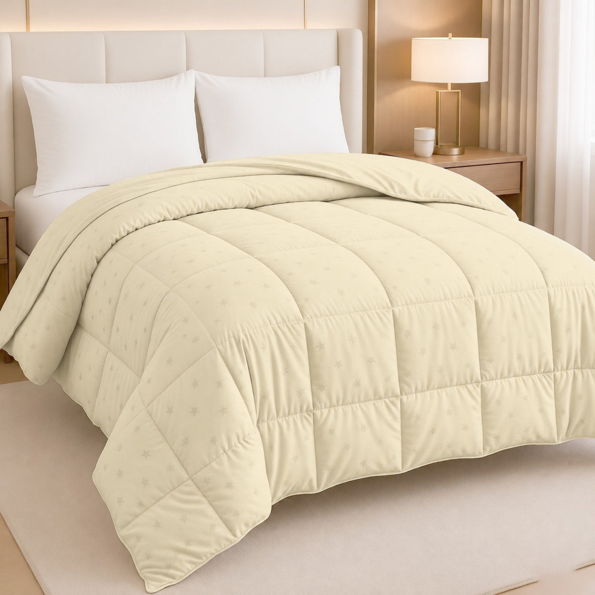 Florida Royal Star 350 GSM Winter Comforter | Super Soft Star Embossed Quilt for Single & Double Bed
