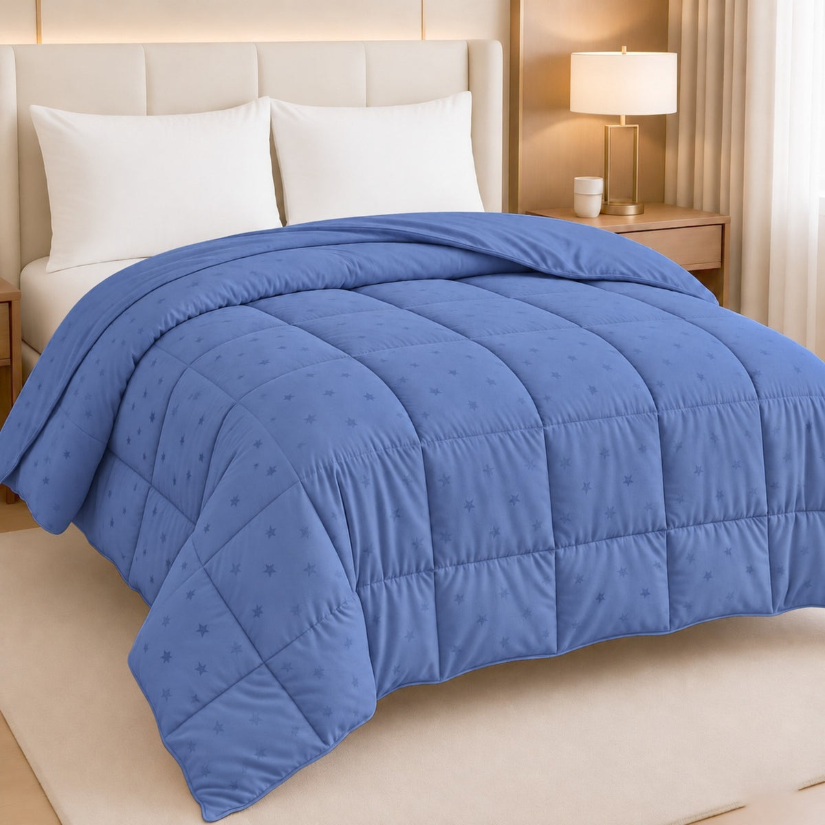 Florida Royal Star 350 GSM Winter Comforter | Super Soft Star Embossed Quilt for Single & Double Bed