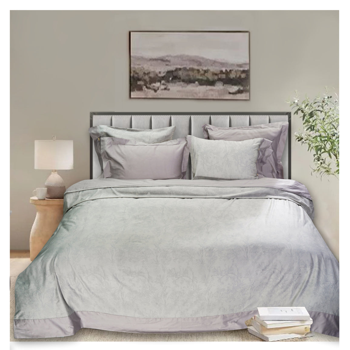 Smooth Art King Size 100% Cotton Bedsheet Set with 4 Pillow Covers by Florida