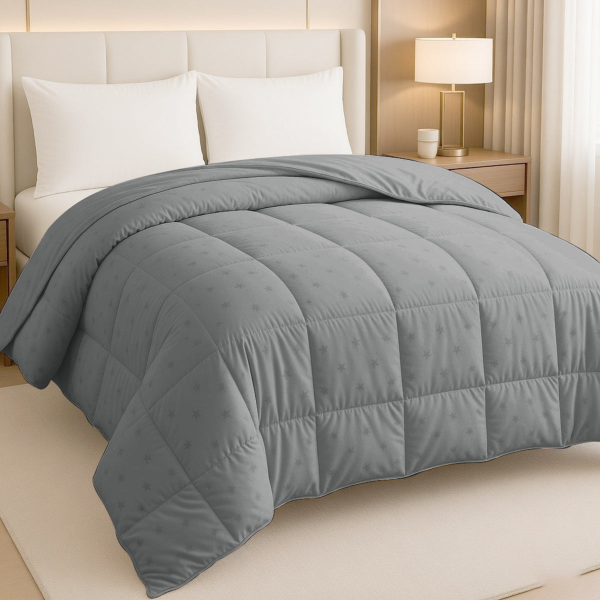 Florida Royal Star 350 GSM Winter Comforter | Super Soft Star Embossed Quilt for Single & Double Bed