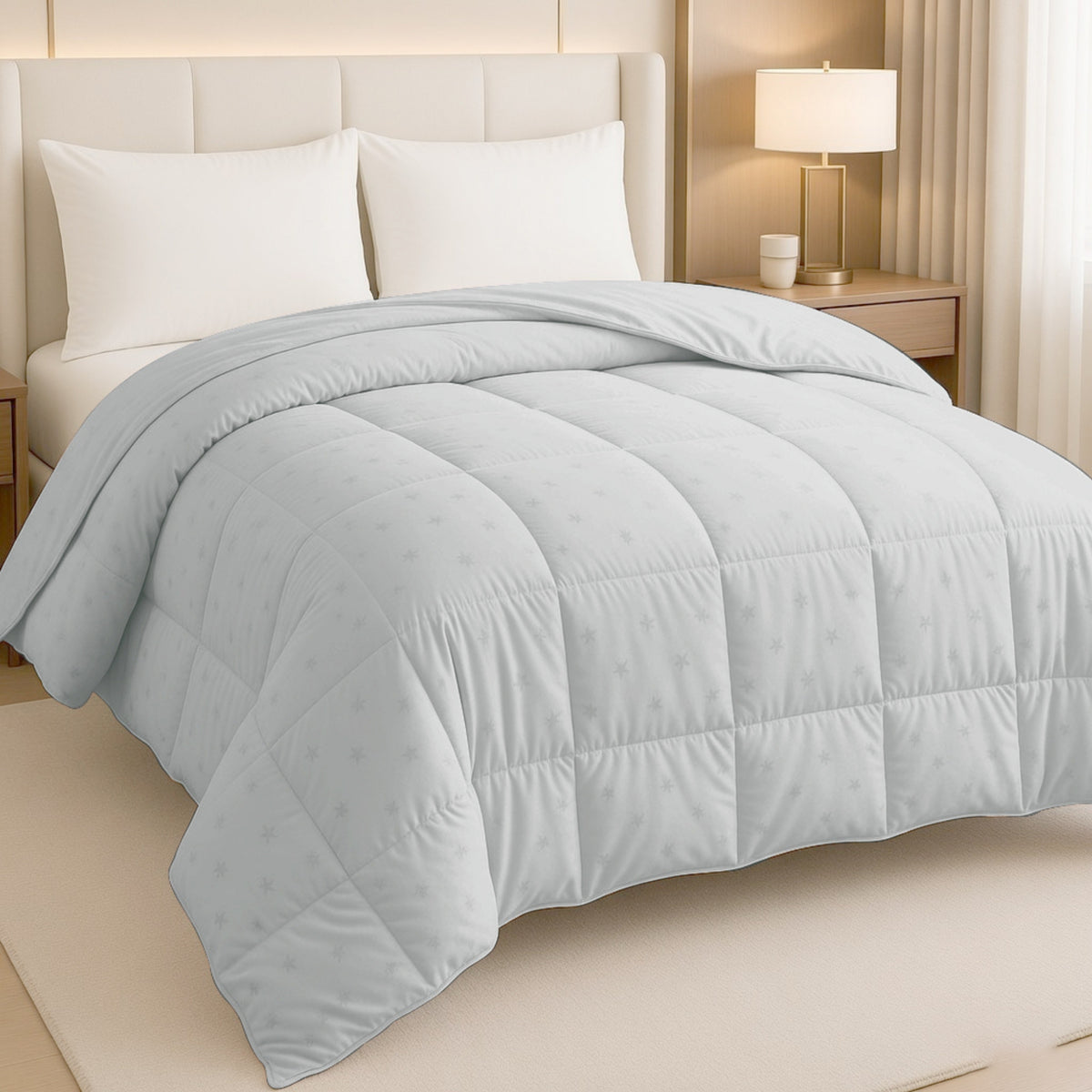 Florida Royal Star 350 GSM Winter Comforter | Super Soft Star Embossed Quilt for Single & Double Bed