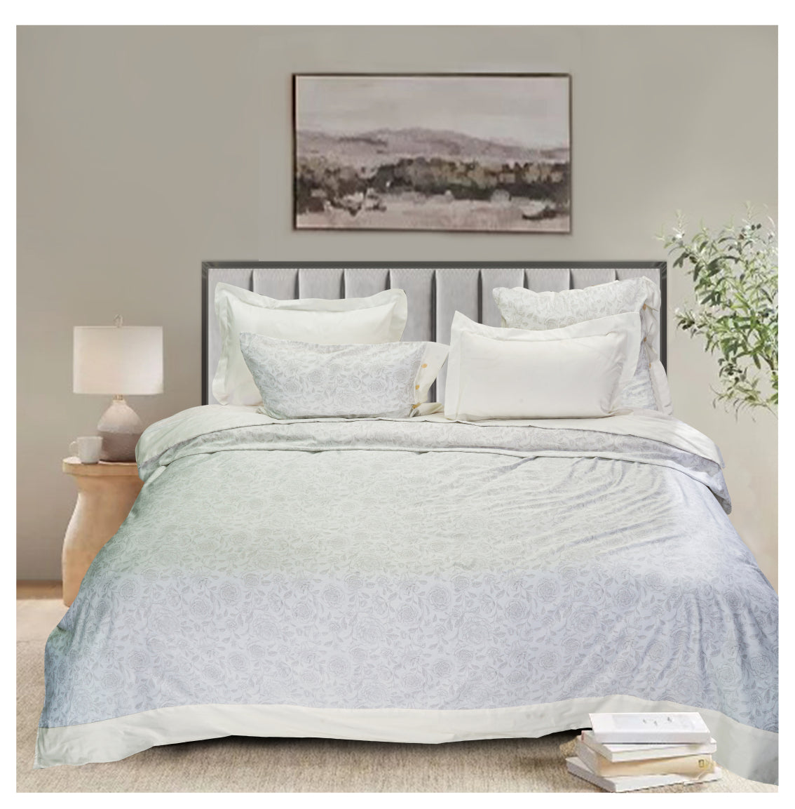 Smooth Art King Size 100% Cotton Bedsheet Set with 4 Pillow Covers by Florida