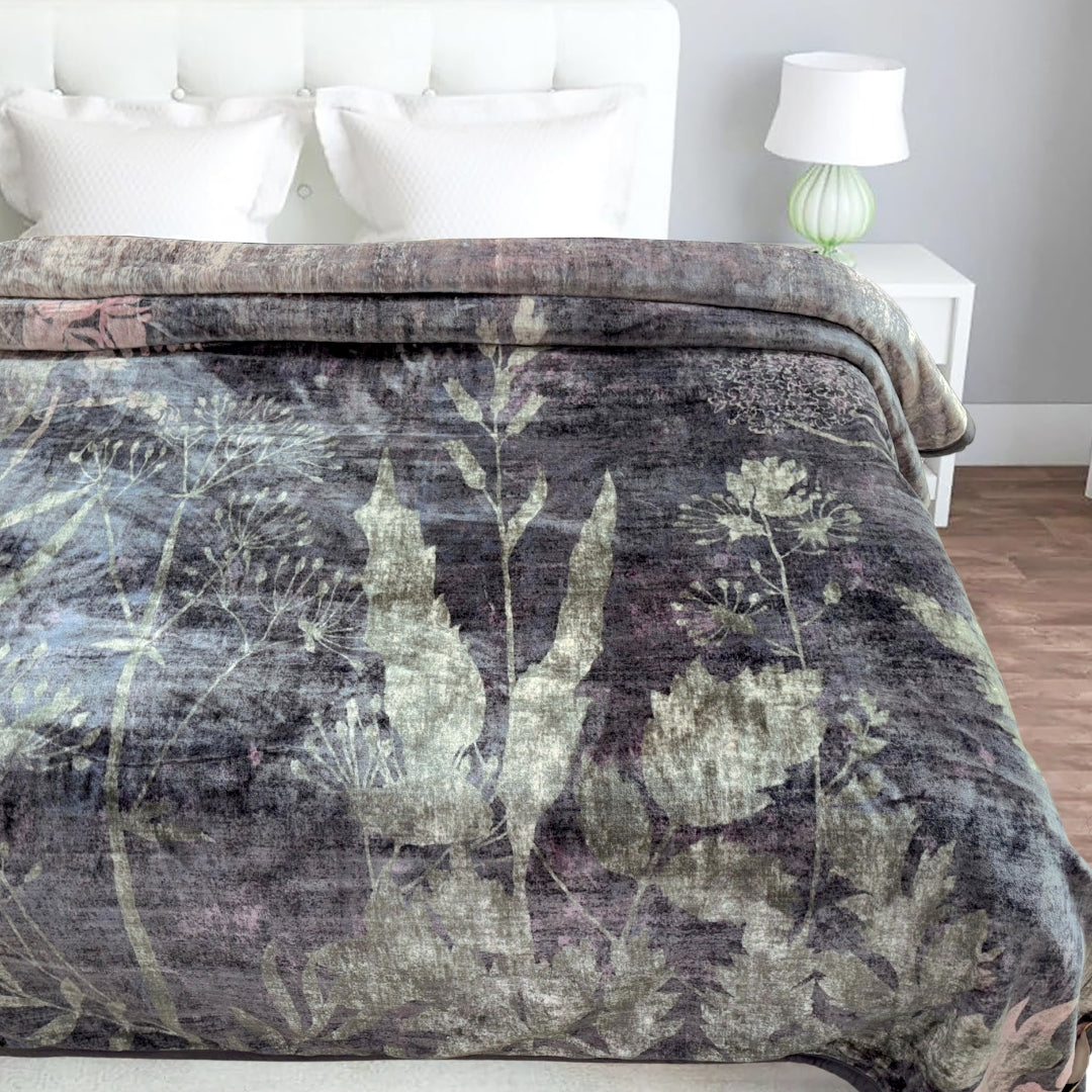 Athens Two Ply Digital Printed Cloudy Mink Single Bed Blanket for Heavy Winter