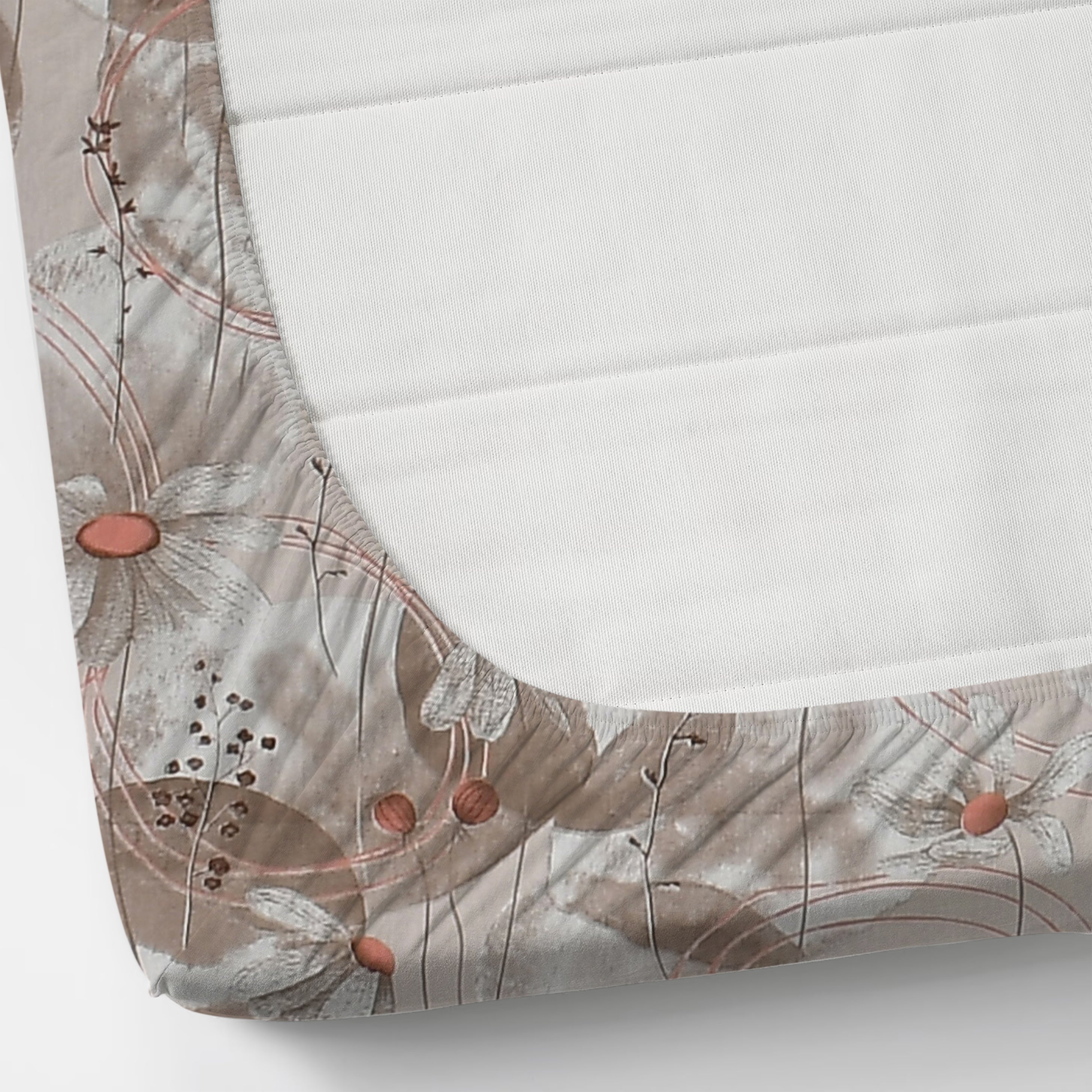 Florida Double Bed King Size Cotton Bedsheet with 2 Pillow Cover - Beige