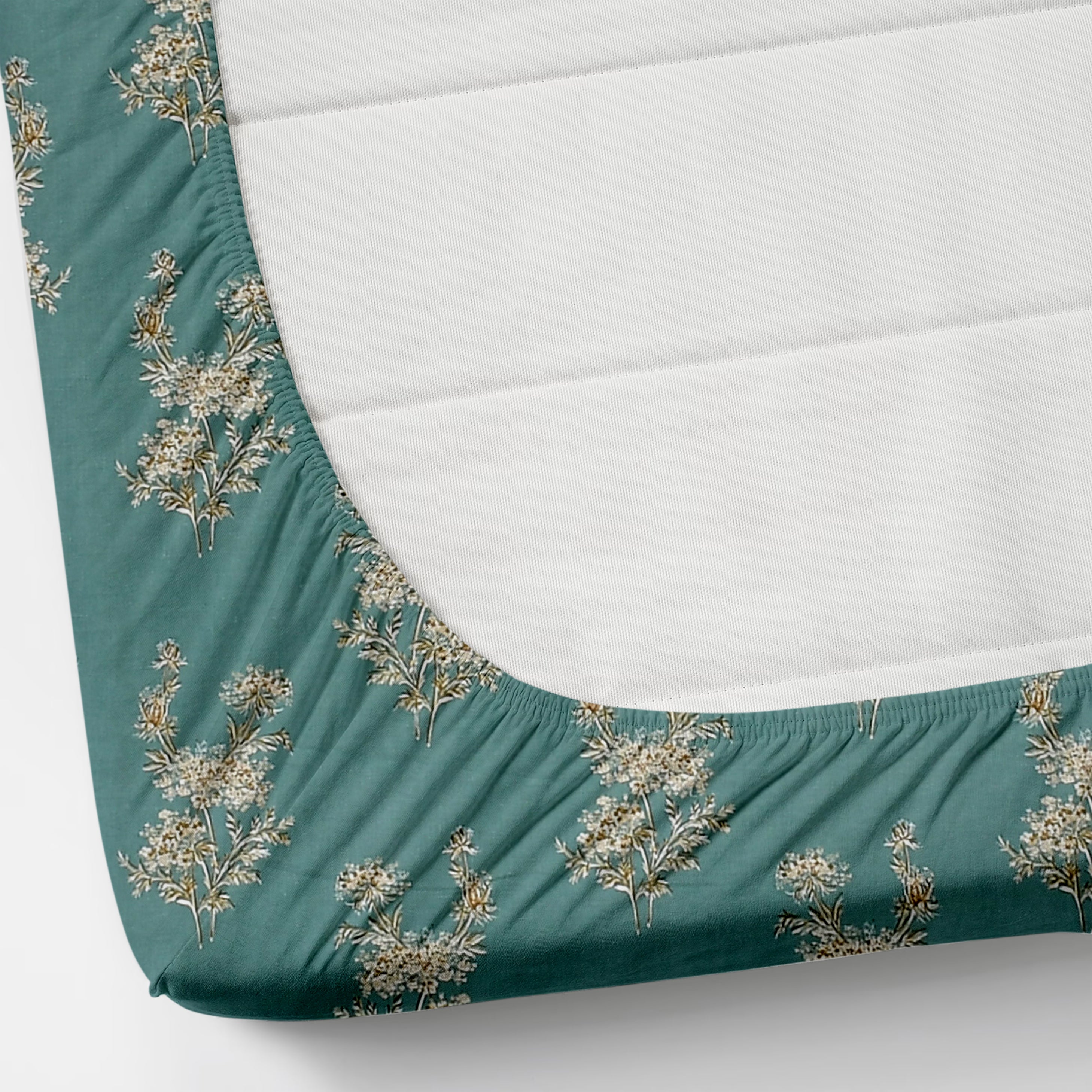 Florida Double Bed King Size Cotton Bedsheet with 2 Pillow Cover - Blue