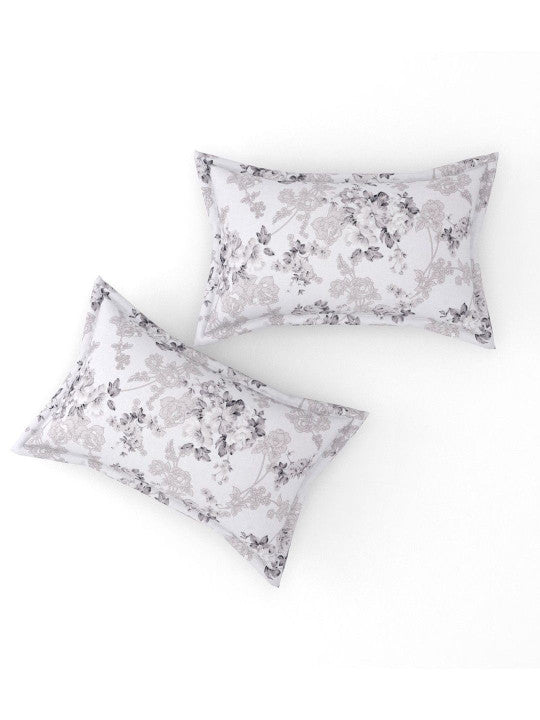 Florida Elite 100% Pure Cotton Pure Cotton 160 TC Floral Print King Size Bedsheet with 2 Pillow Covers