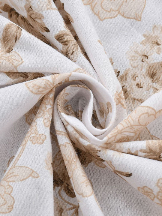 Florida Elite 100% Pure Cotton Pure Cotton 160 TC Floral Print King Size Bedsheet with 2 Pillow Covers