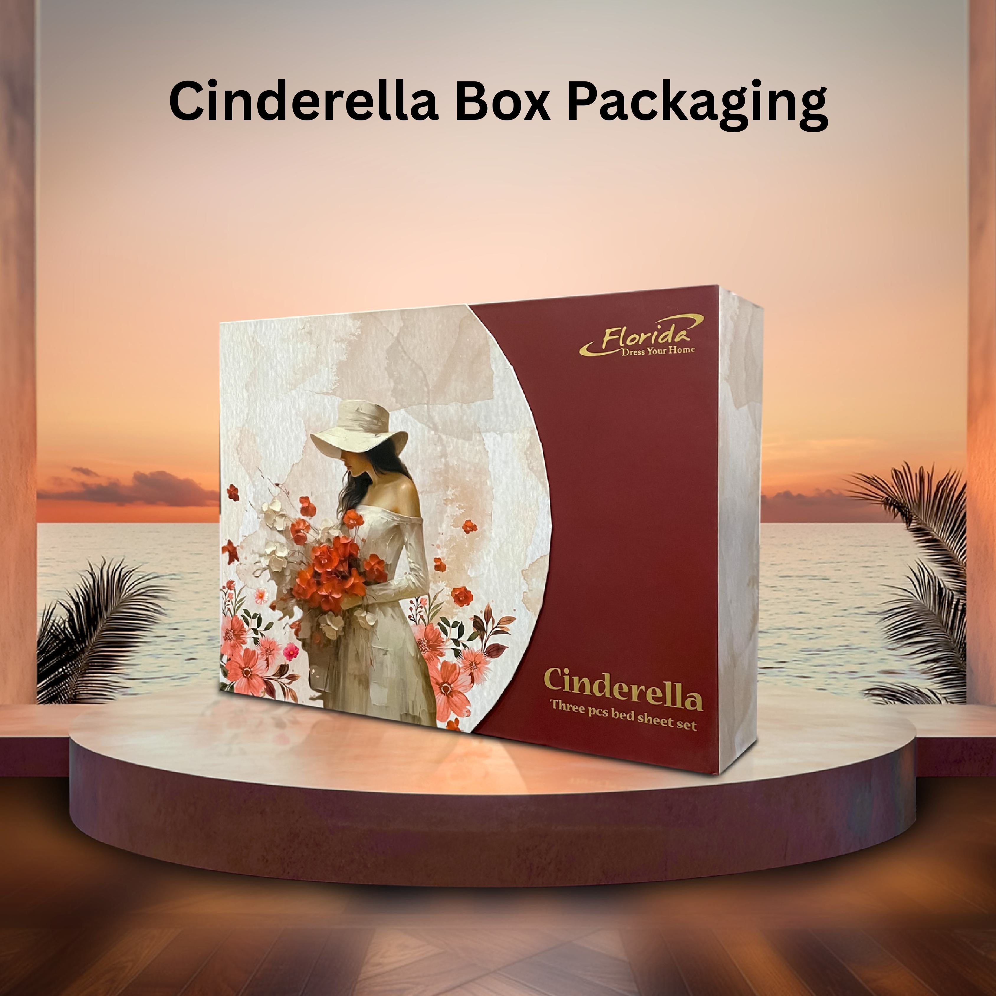 Florida Cinderella Digital Print King Size Warm Bedsheet with Pillow Covers - Winter Bedsheet in Box and Carry Bag - Perfect for Gifting