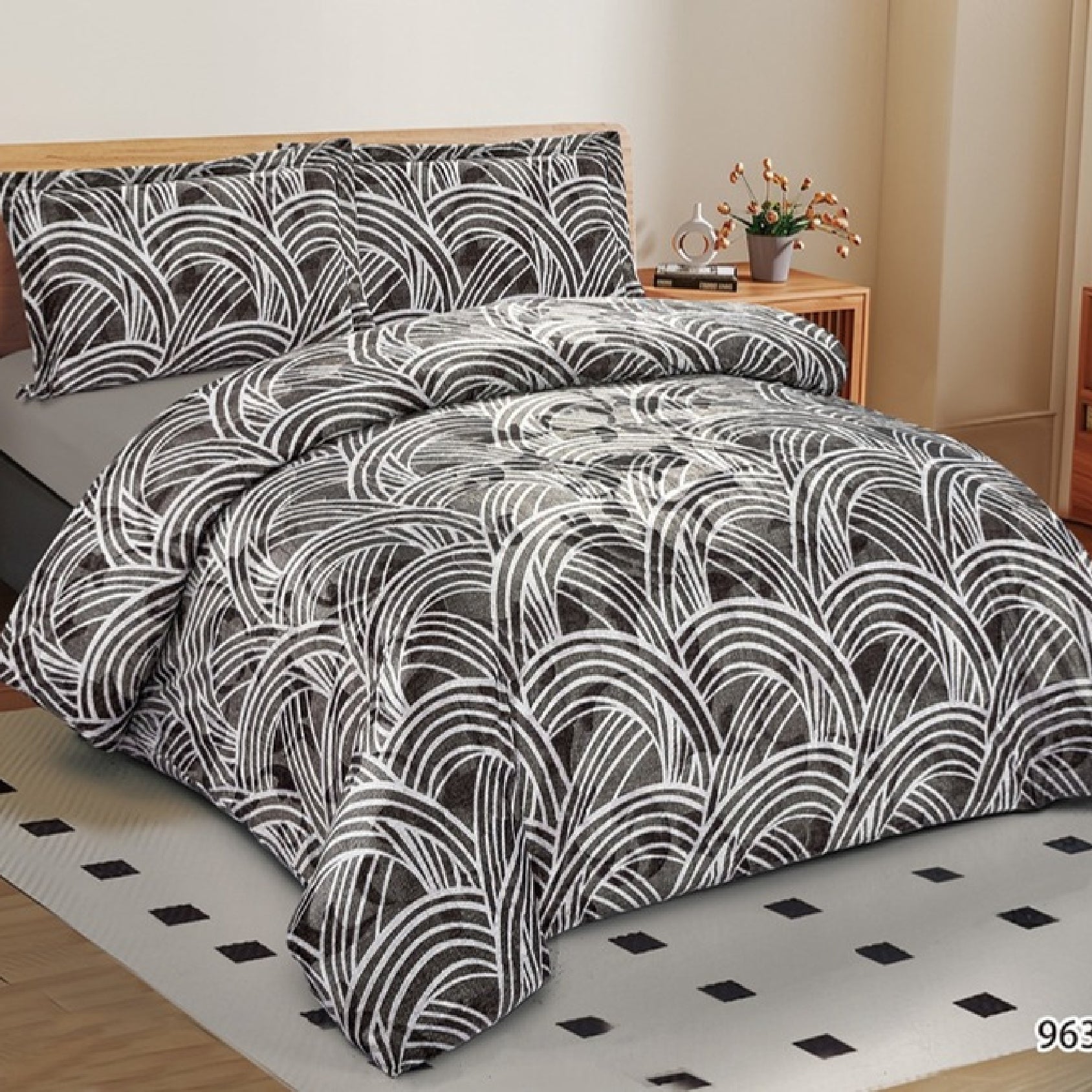 Cinderella Double Bed Warm Bedsheet for Winter with Pillow Covers by Florida