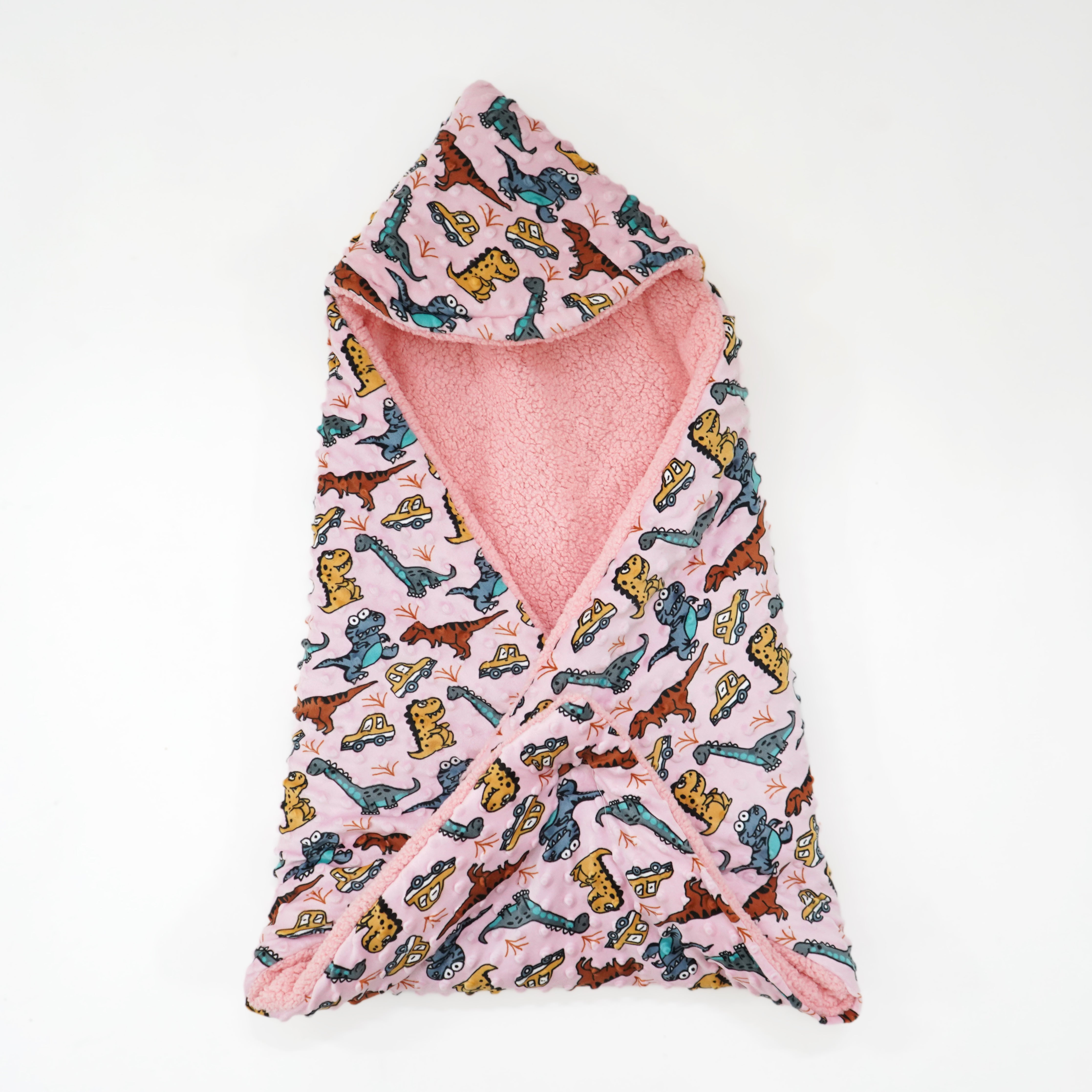 Florida All Season Hooded Baby Blanket Swaddler Wrapper Flannel Soft and Comfortable for New Born Baby Girls and Boys - Baby Pink