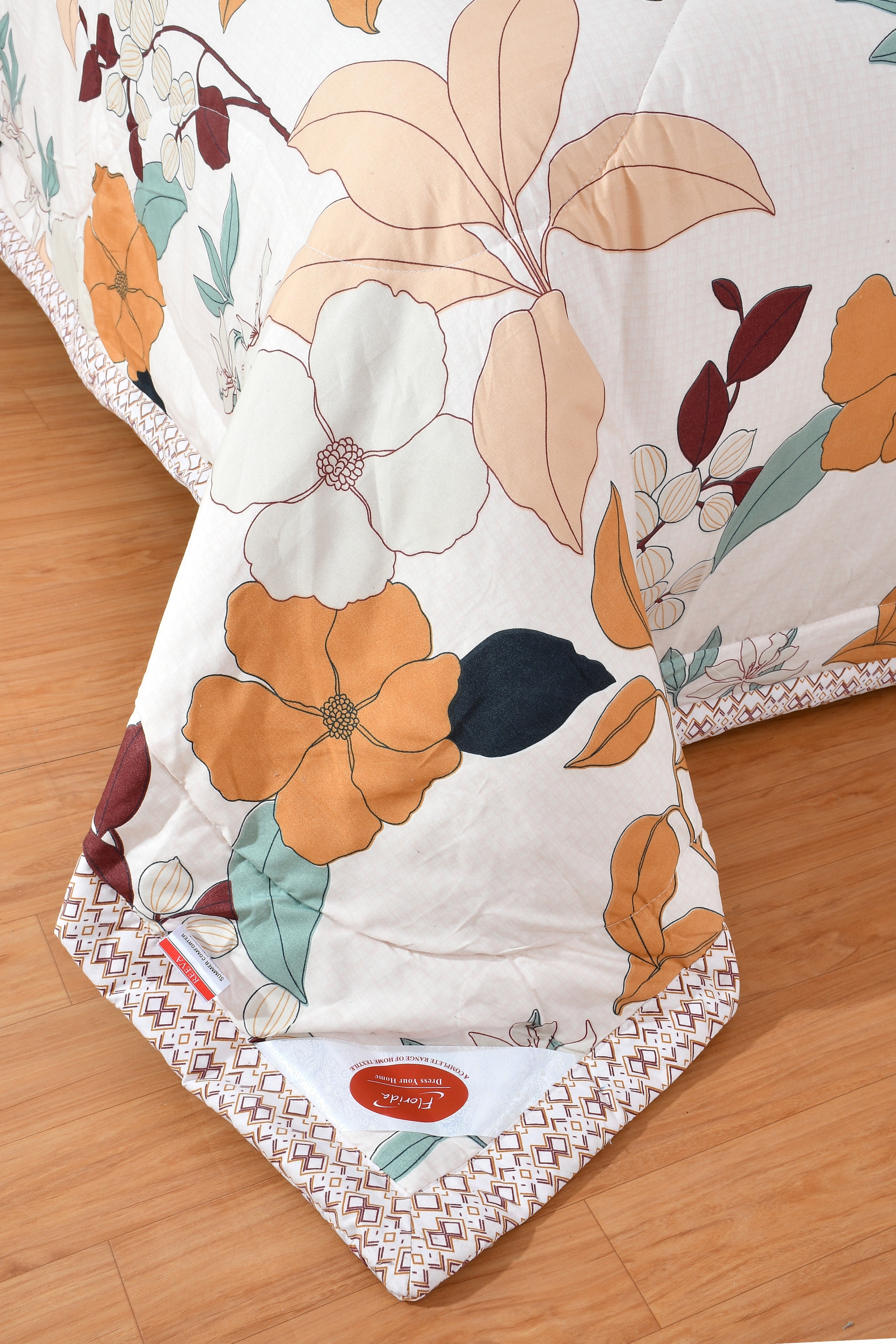 Heaven AC Double Bed Comforter for All Session (White & Brown)