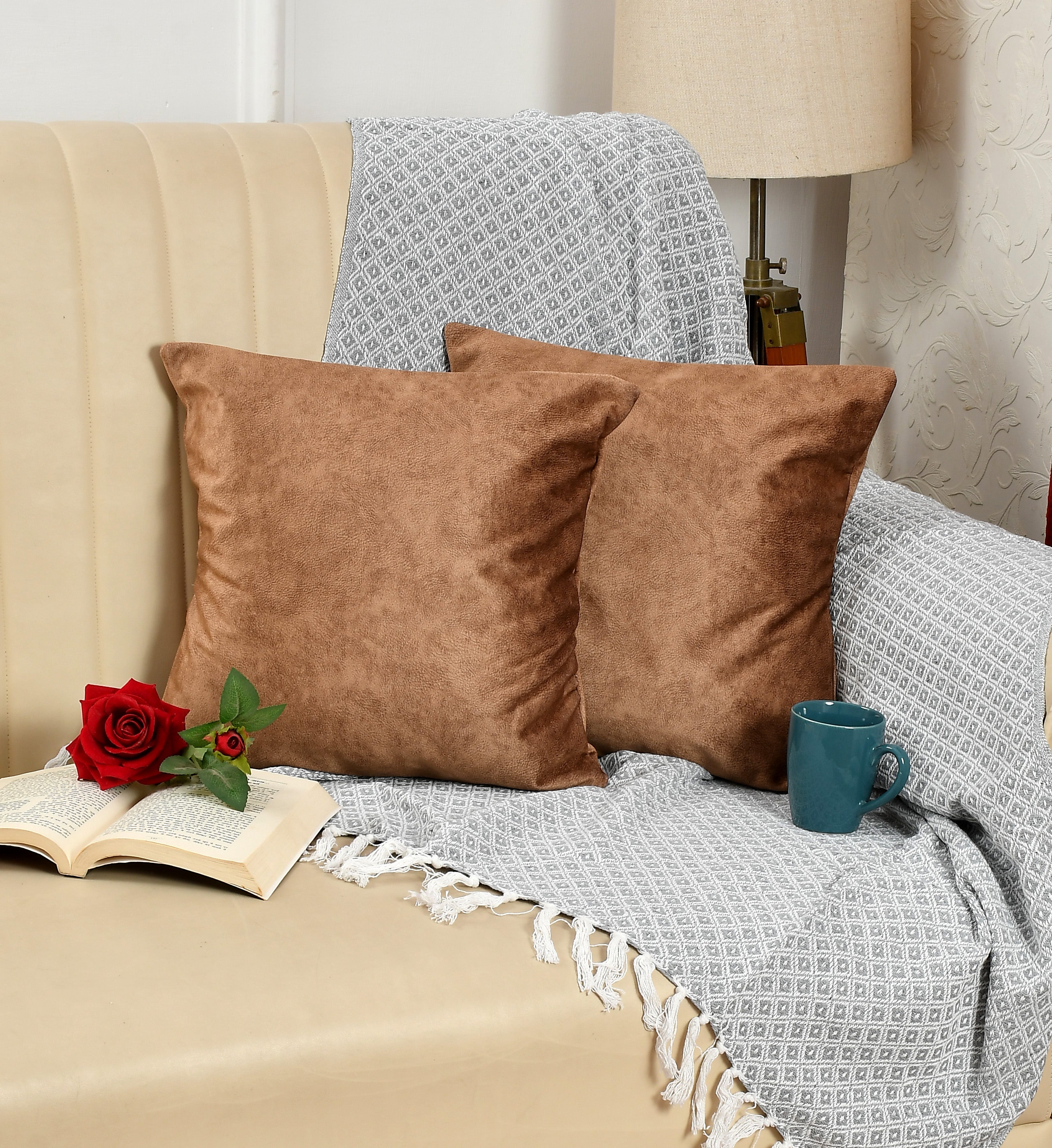 Walton by Florida Velvet Decorative Cushion Cover for Sofa (Set of 1 Piece)