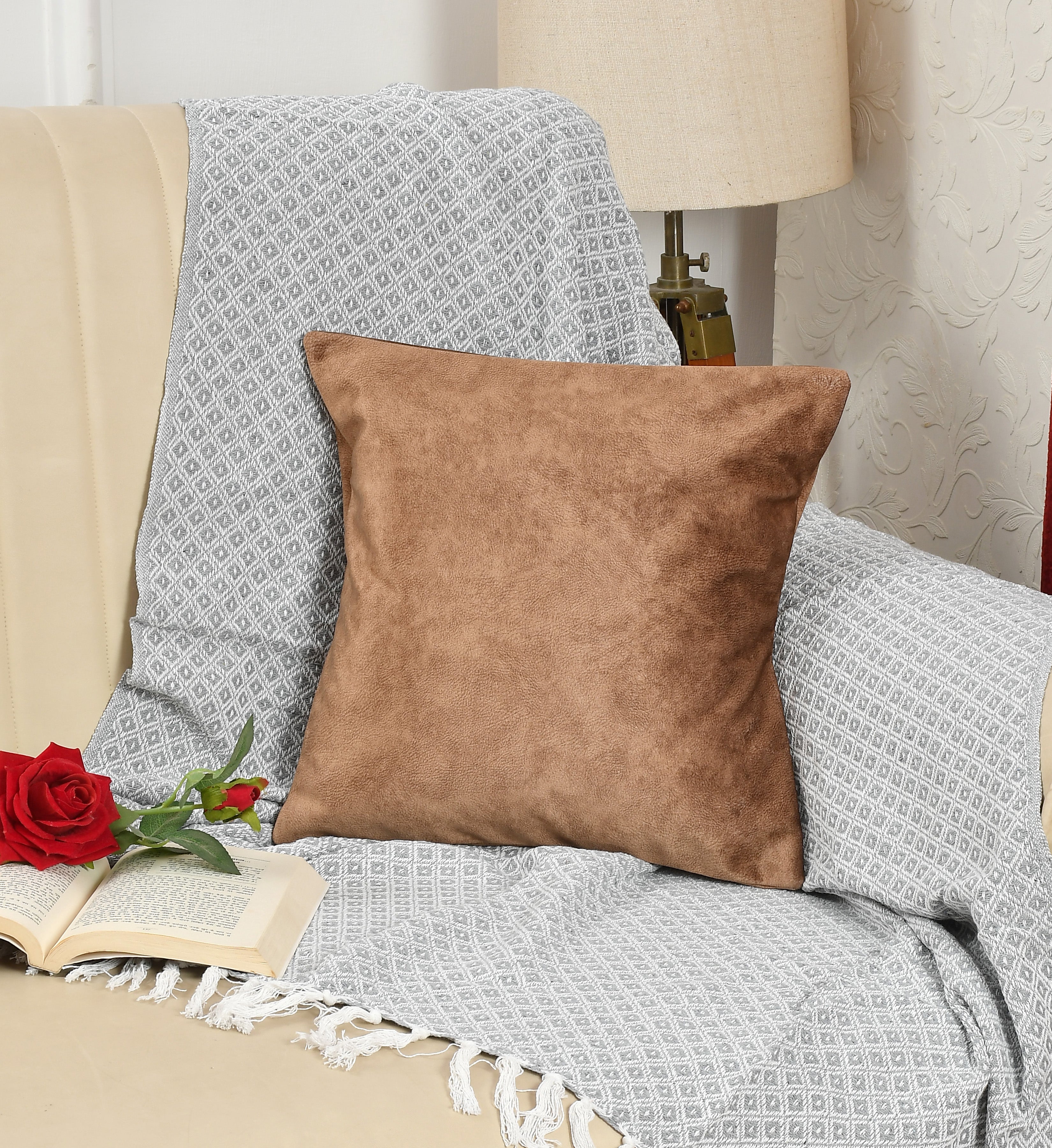 Walton by Florida Velvet Decorative Cushion Cover for Sofa (Set of 5 pcs)