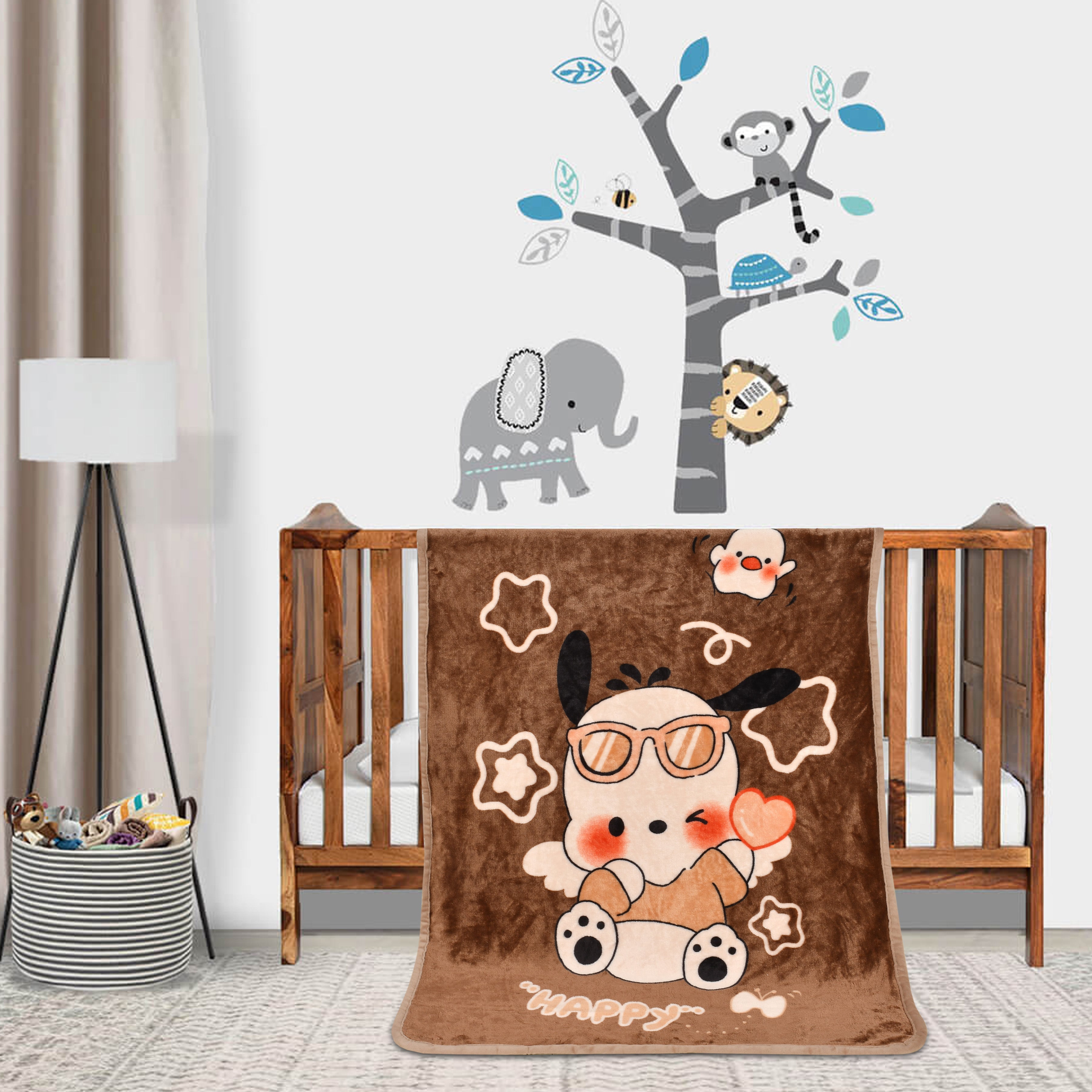 Florida All Season AC Baby Blanket Swaddler Wrapper Flannel Soft and Comfortable for New Born Babies with Adorable Prints and Designs Brown