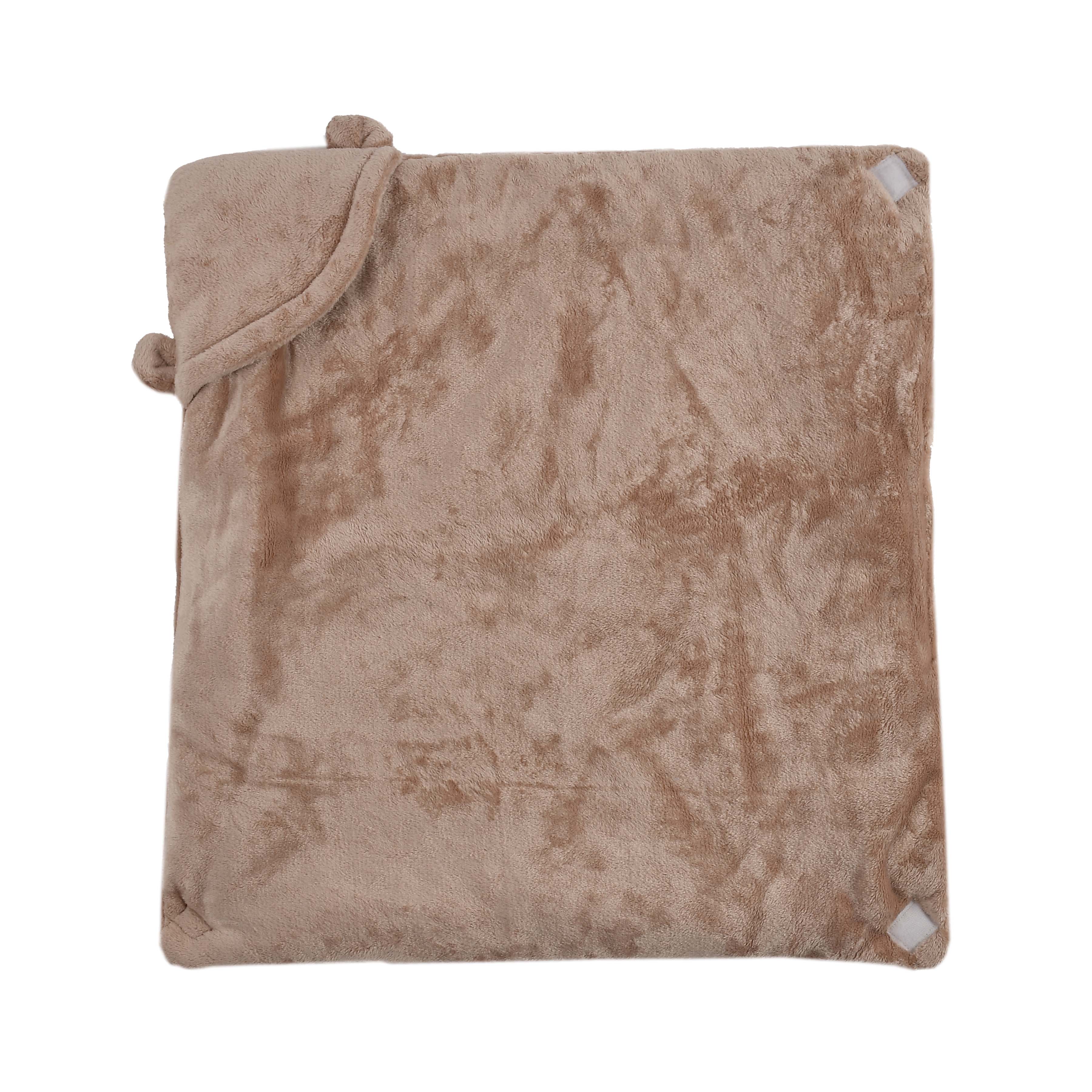 Florida All Season Hooded Baby Blanket Swaddler Wrapper Flannel Soft and Comfortable for New Born Babies - Brown