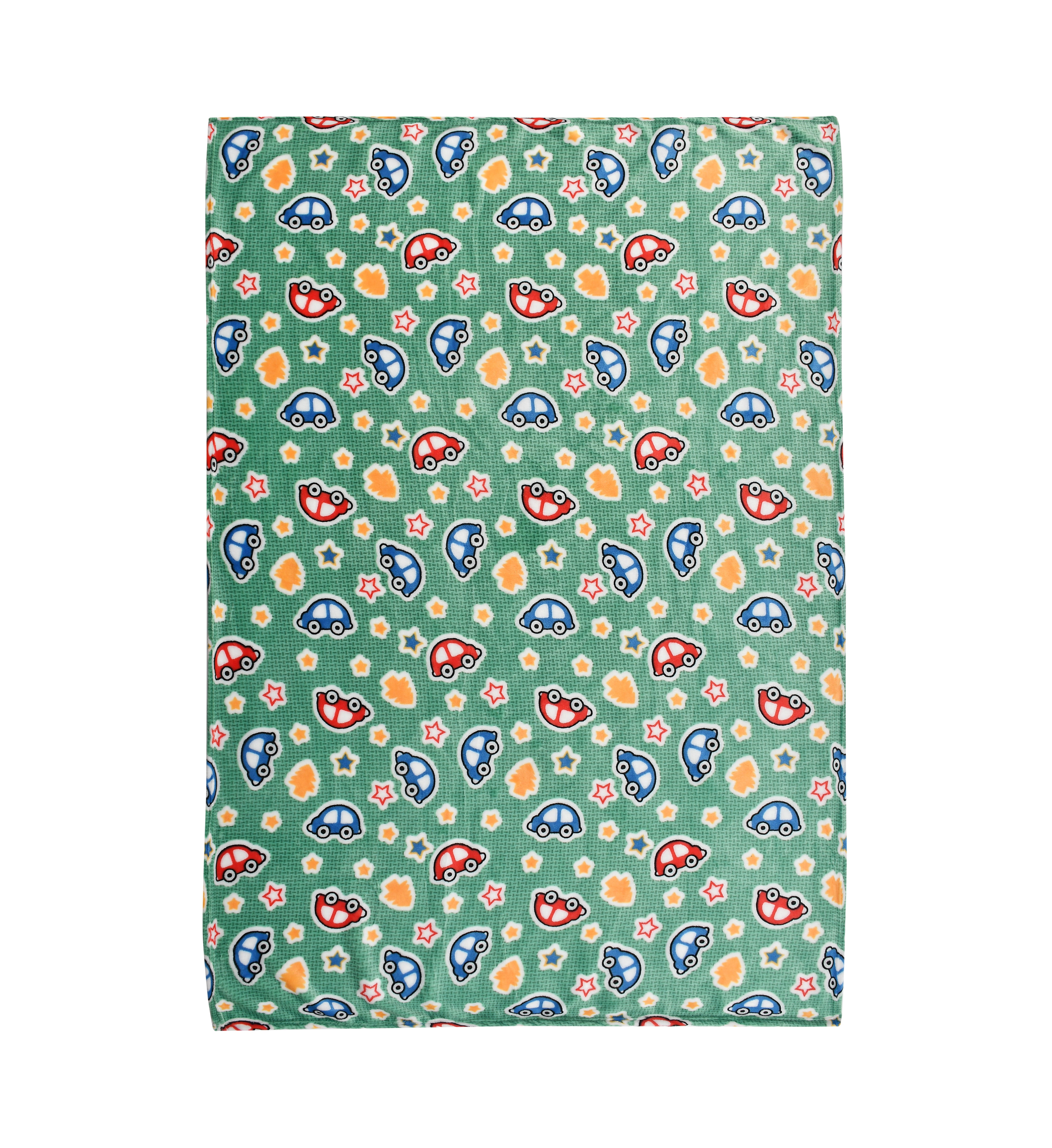 Florida All Season AC Baby Blanket Swaddler Wrapper Flannel Soft and Comfortable for 0-5 Years Babies with Car Print - Green