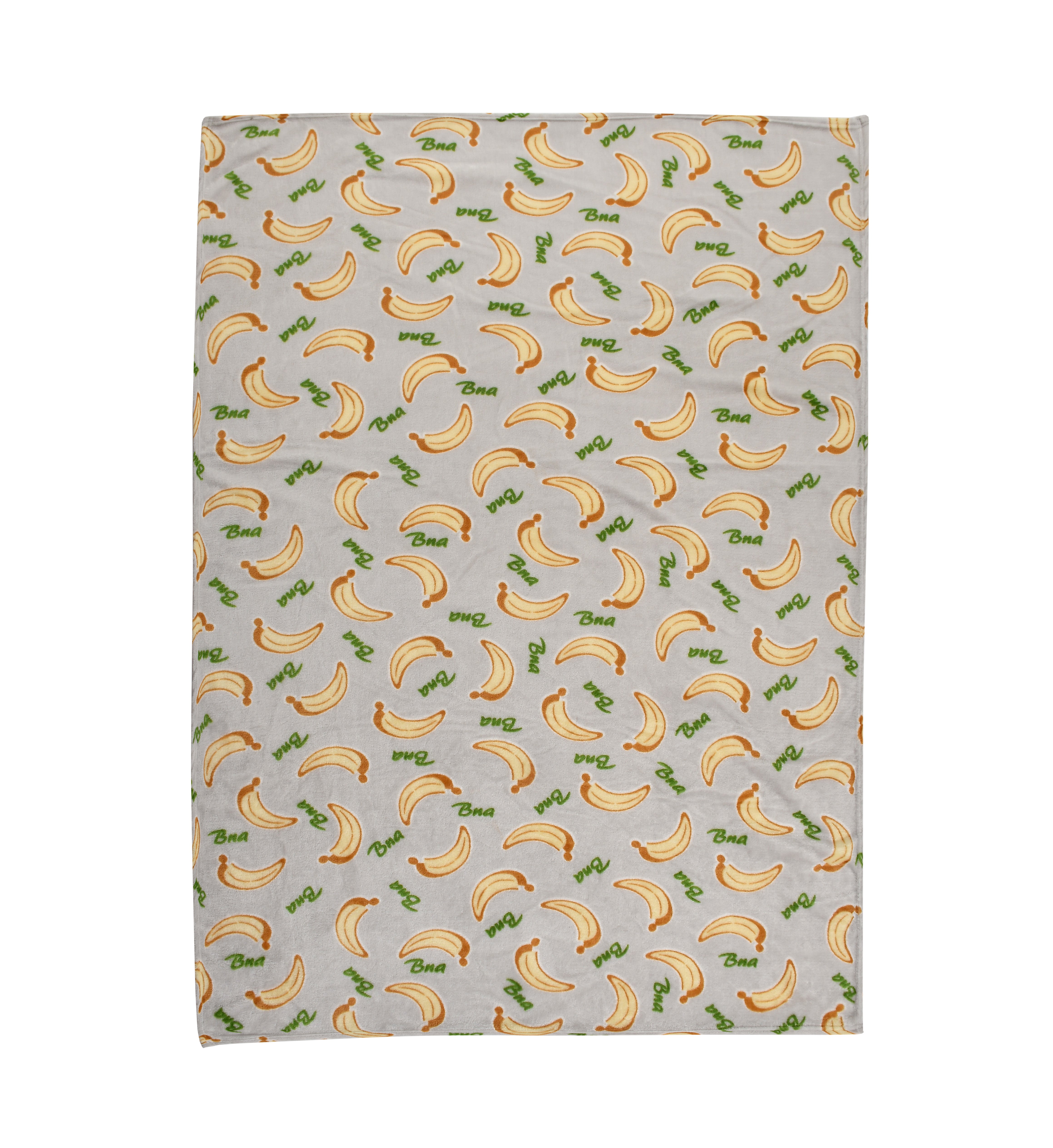 Florida All Season AC Baby Blanket Swaddler Wrapper Flannel Soft and Comfortable for 0-5 Years Babies with Banana Print - Grey