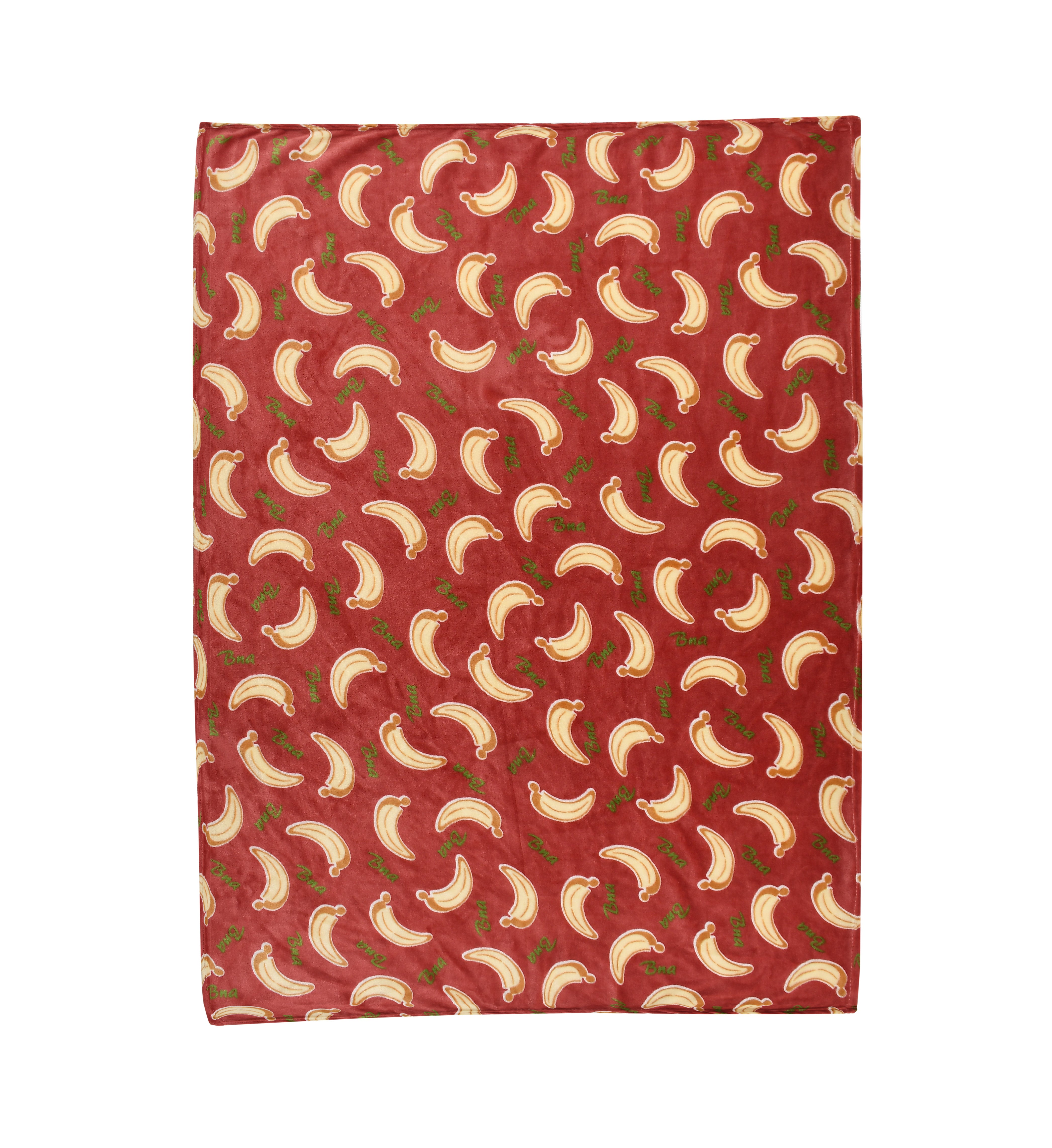 Florida All Season AC Baby Blanket Swaddler Wrapper Flannel Soft and Comfortable for 0-5 Years Babies with Banana Print - Rust