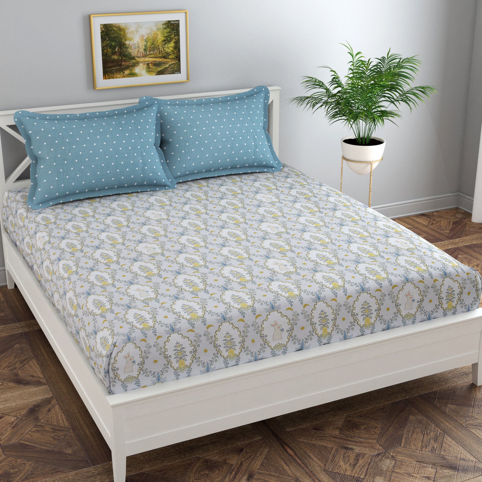 Vision King Size Bedsheet with Pillow Covers by Florida