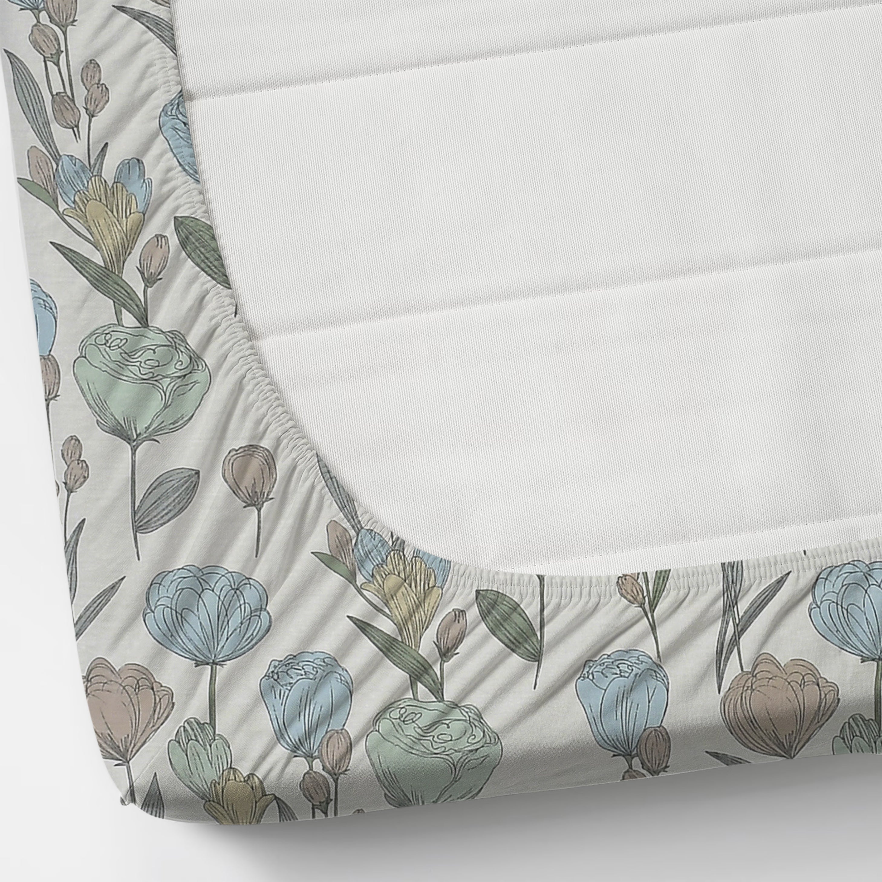Vision Fitted Bedsheet with 2 King Size Pillow Cover for Double Bed