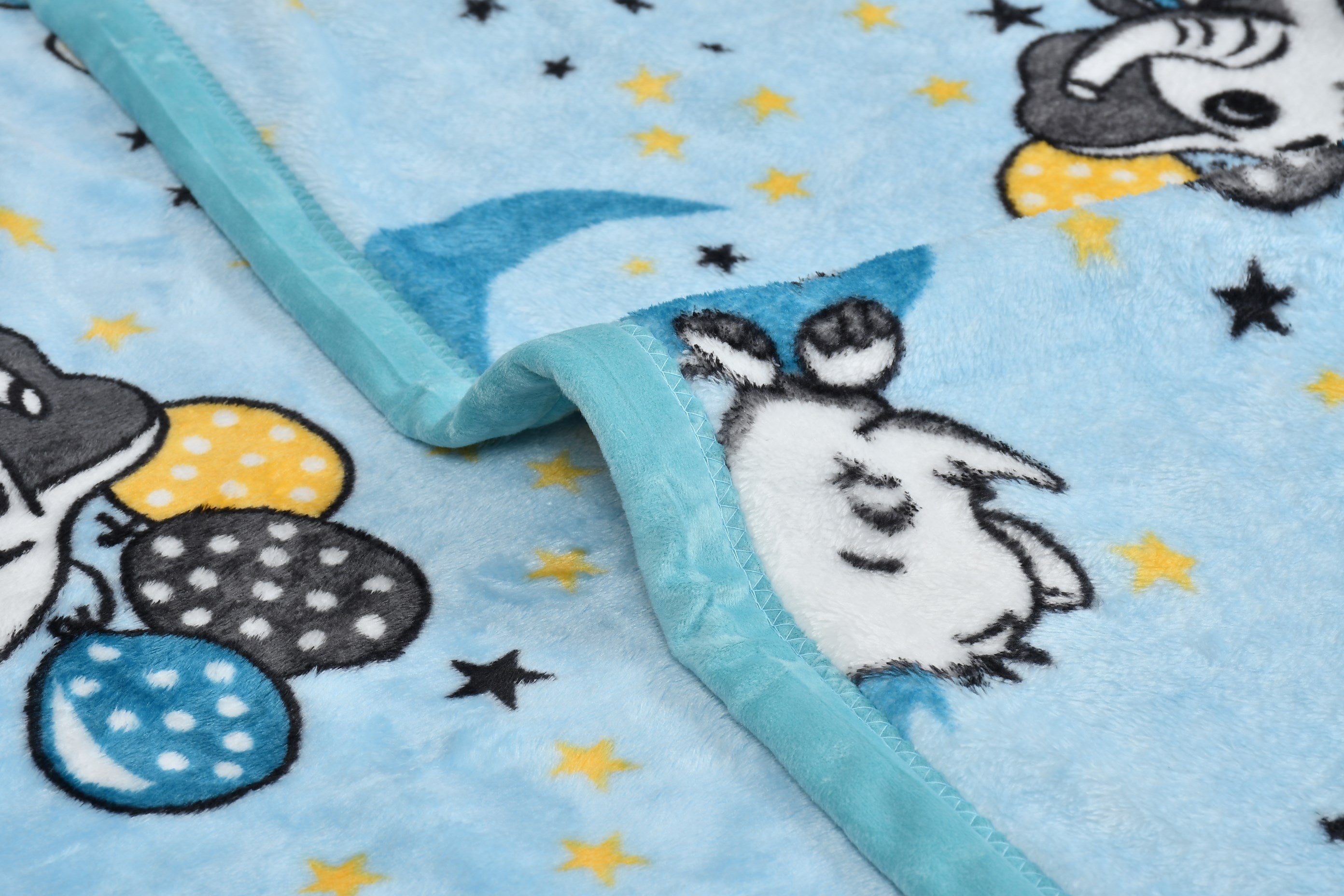 Florida All Season Ultra Soft Kids AC Blanket/Baby Wrapper/Flannel Baby Blanket for 0-5 Yrs Kids Elephant Printed Blue Color (110x140cm)