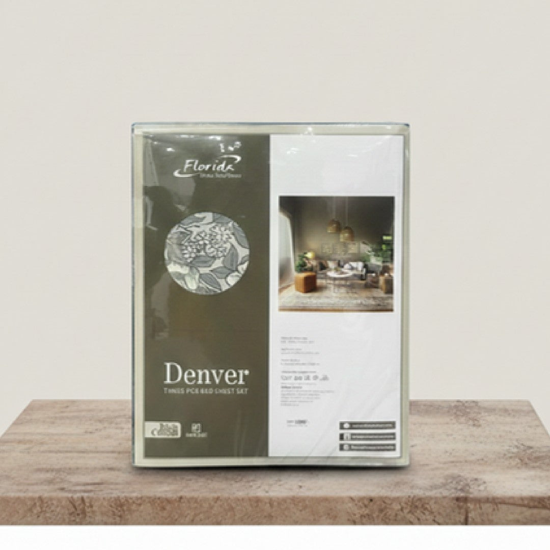 Florida Denver Rich Cotton King Size Bed Sheet Set with Coordinated Pillow Covers