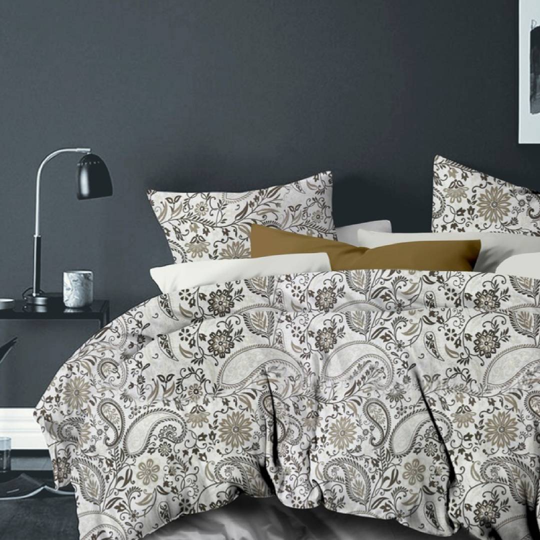 Florida Denver Rich Cotton King Size Bed Sheet Set with Coordinated Pillow Covers