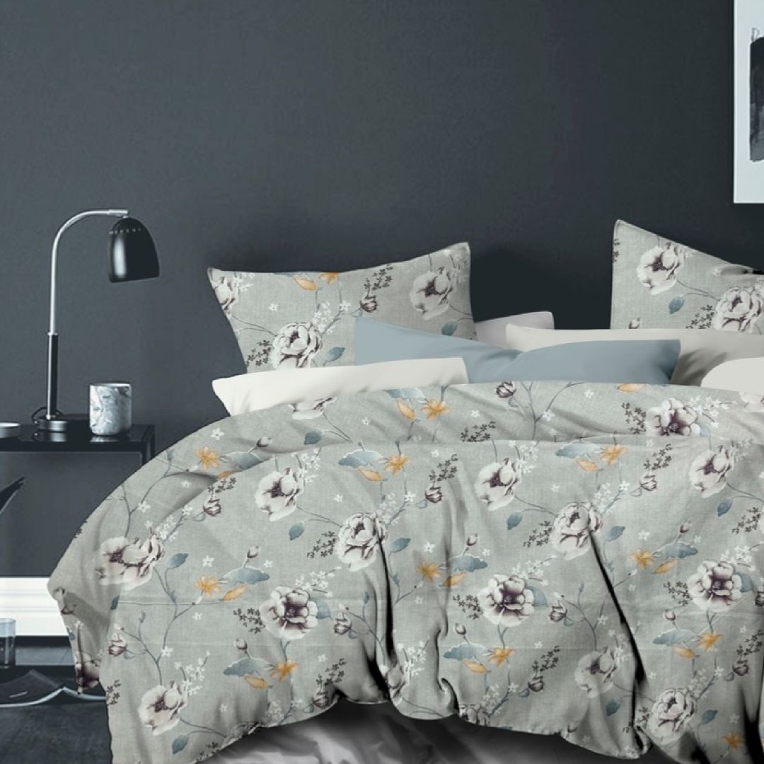 Florida Denver Rich Cotton King Size Bed Sheet Set with Coordinated Pillow Covers