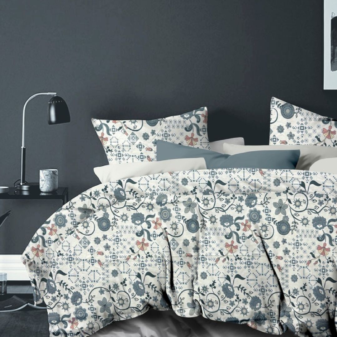 Florida Denver Rich Cotton King Size Bed Sheet Set with Coordinated Pillow Covers