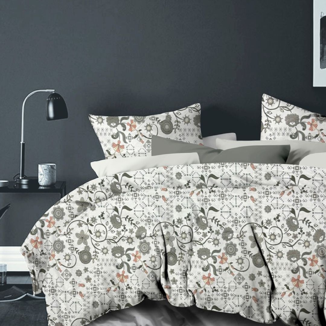 Florida Denver Rich Cotton King Size Bed Sheet Set with Coordinated Pillow Covers