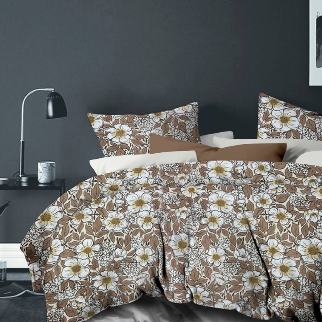 Florida Denver Rich Cotton King Size Bed Sheet Set with Coordinated Pillow Covers