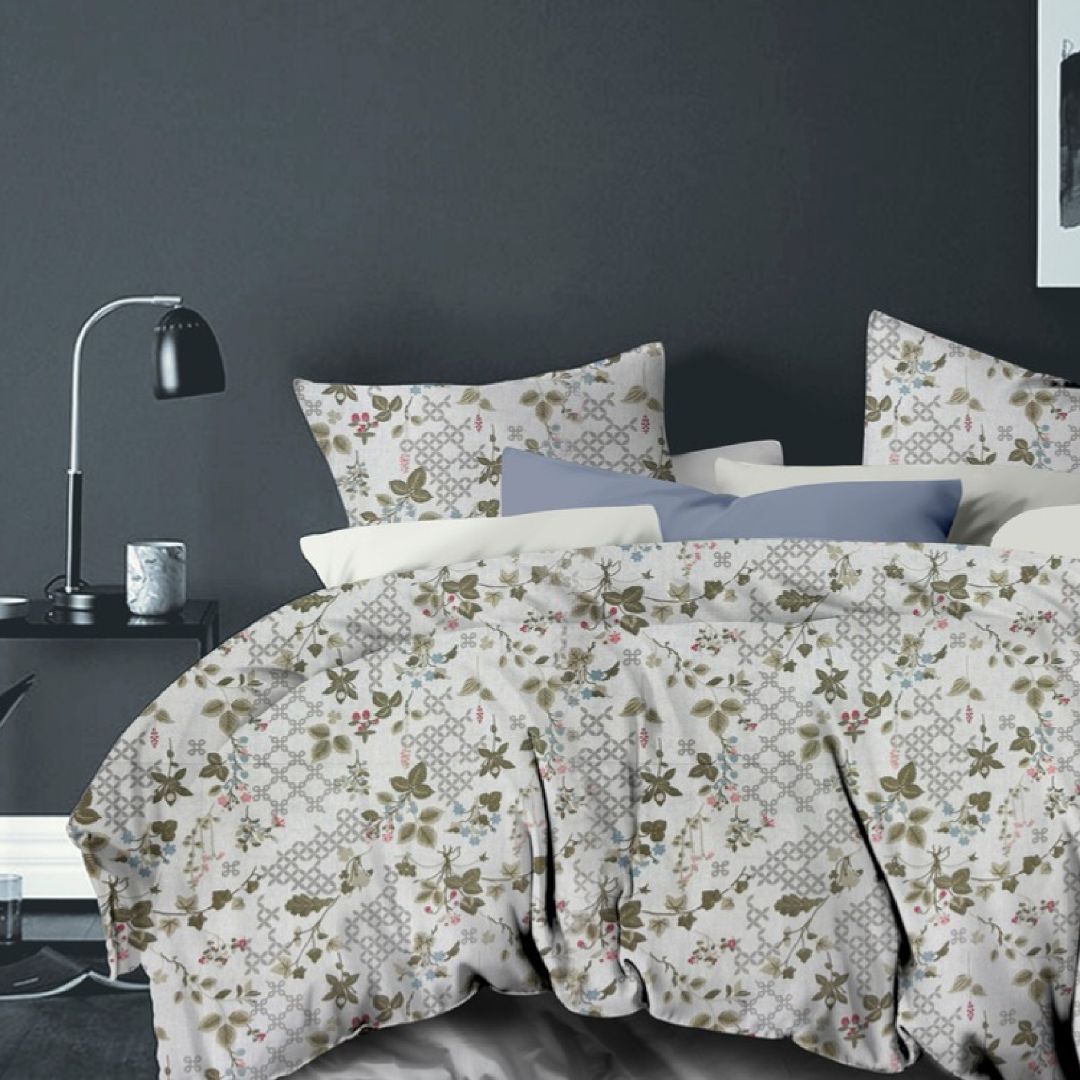 Florida Denver Rich Cotton King Size Bed Sheet Set with Coordinated Pillow Covers