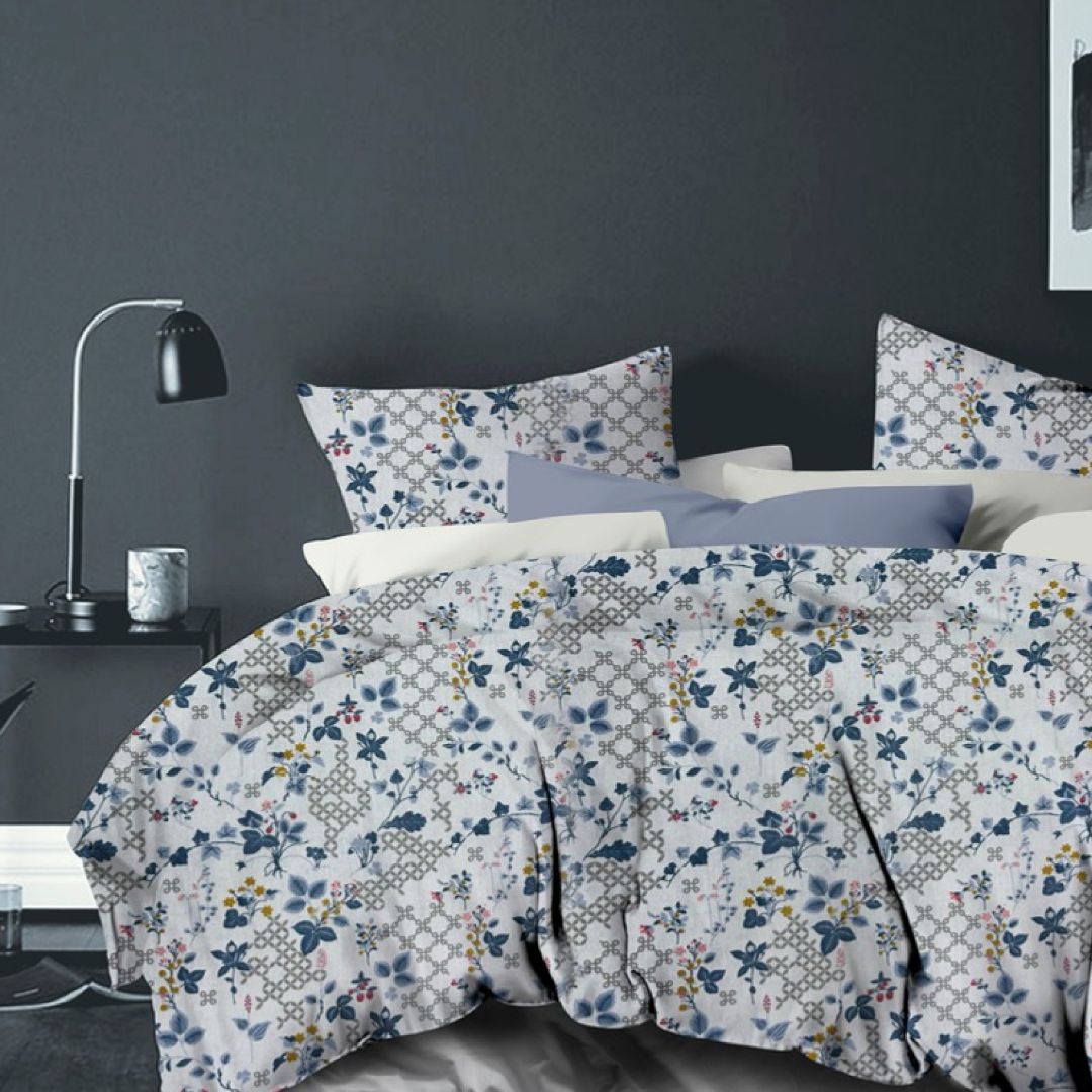 Florida Denver Rich Cotton King Size Bed Sheet Set with Coordinated Pillow Covers