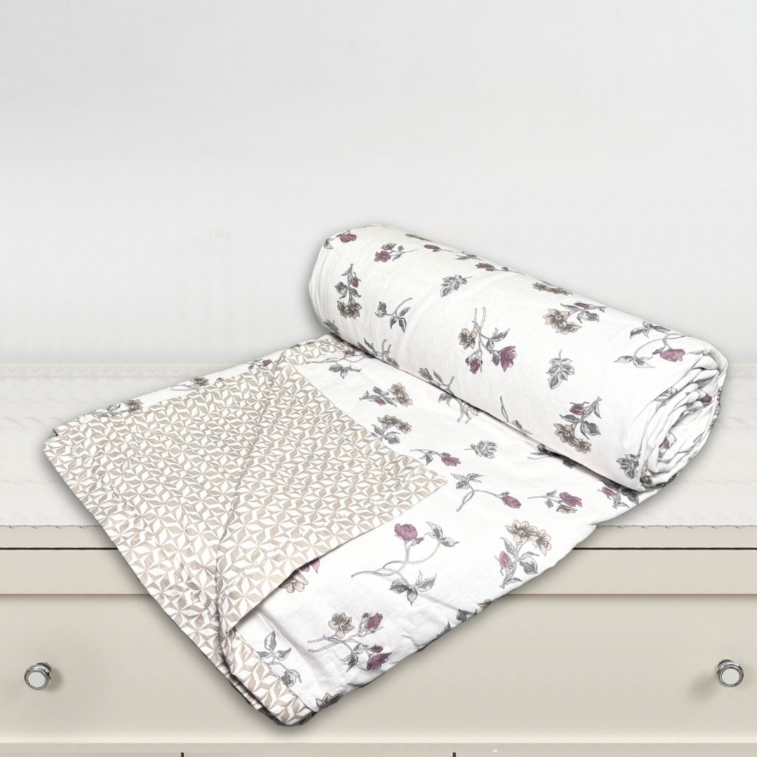 Florida Diva Pure Cotton Dohar for Double Bed – 100% Cotton Reversible Top Sheet for Summer Comfort