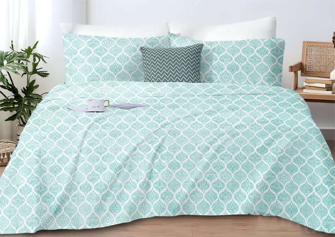 Eira 100% Cotton King Size Bed Sheet Set with Pillow Covers by Florida