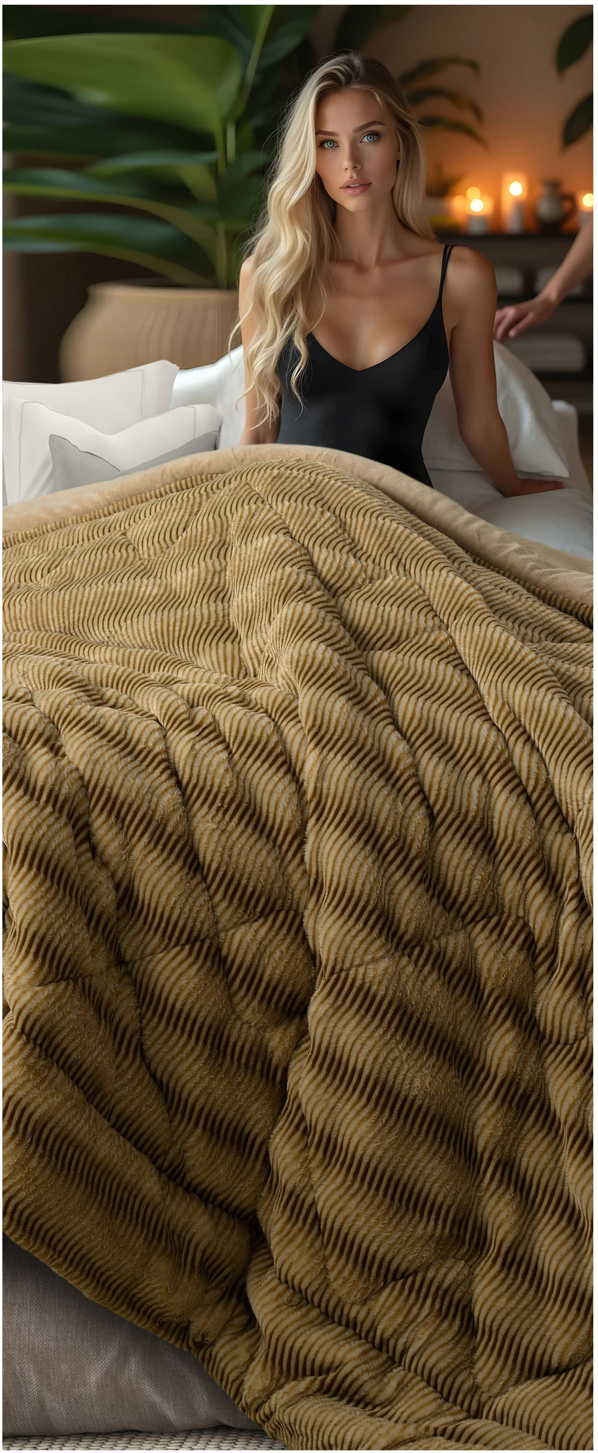 DulceVida Elite Ultra-Plush Faux Fur (Quilt/Rajai) Imported Comforter 400 GSM for Single & Double Bed for Heavy Winter