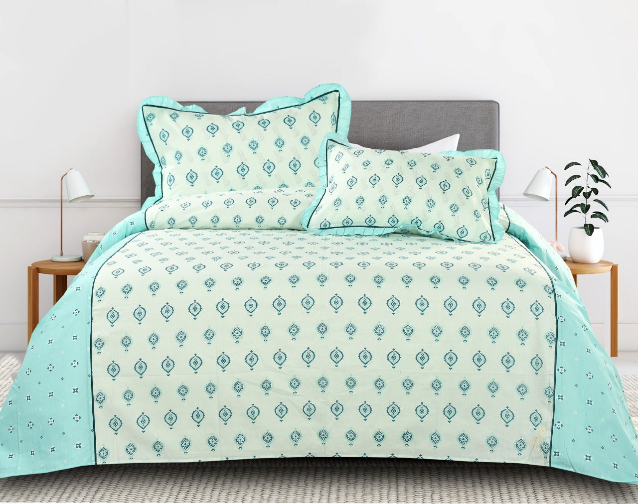 Florida Dream King Size Pure Cotton Comforter Set (Bed in Bed)