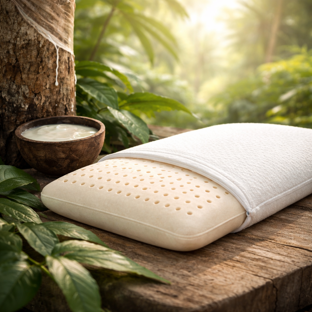 Florida Sleep Latex Ultra Slim Pillow for Natural Orthopedic Posture Support