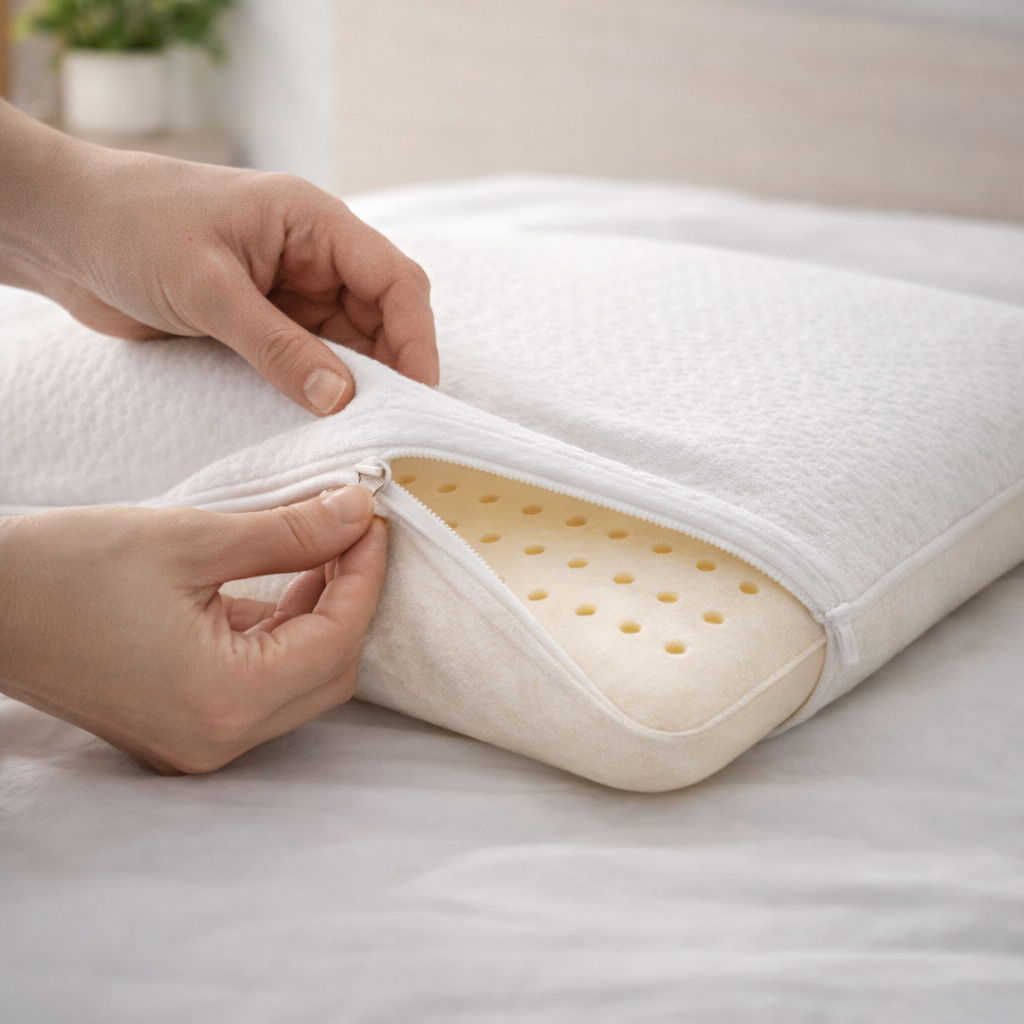 Florida Sleep Latex Ultra Slim Pillow for Natural Orthopedic Posture Support