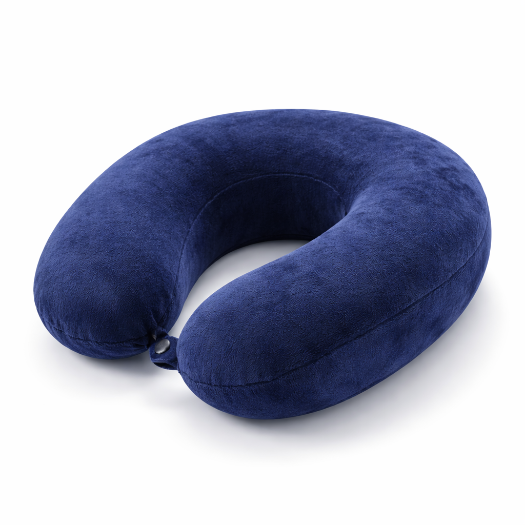 Florida Sleep Velvet Memory Foam Travel Pillow for Soft Neck Support