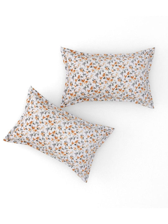 Florida Elite 100% Pure Cotton Pure Cotton 160 TC Floral Print King Size Bedsheet with 2 Pillow Covers