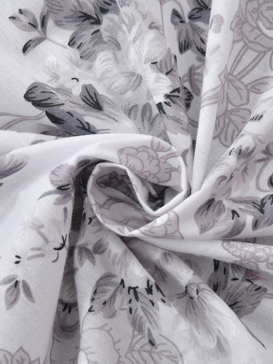 Florida Elite 100% Pure Cotton Pure Cotton 160 TC Floral Print King Size Bedsheet with 2 Pillow Covers