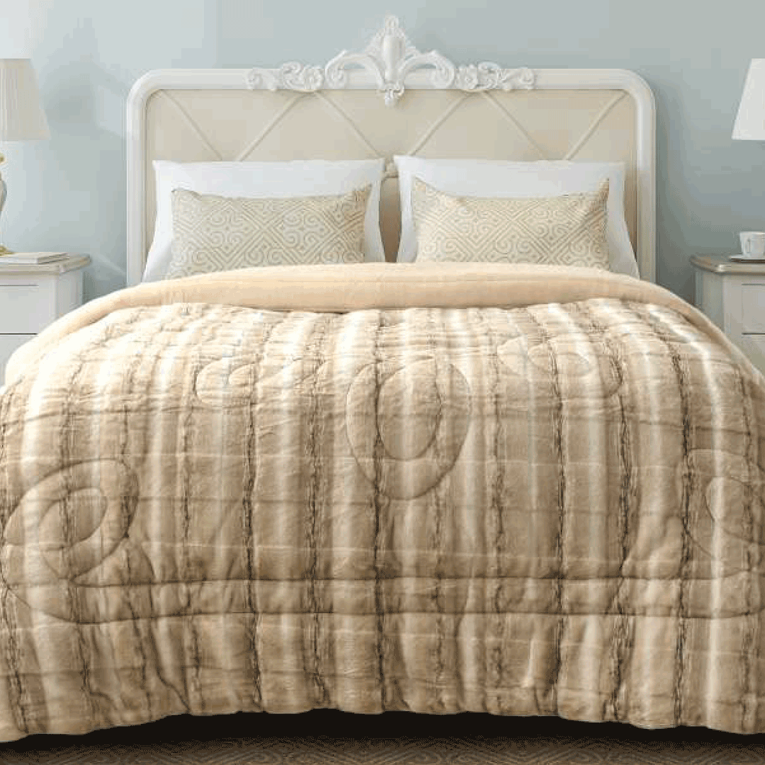 DulceVida Luxe Faux Fur (Quilt/Rajai) Comforter for Single & Double Bed for Heavy Winter