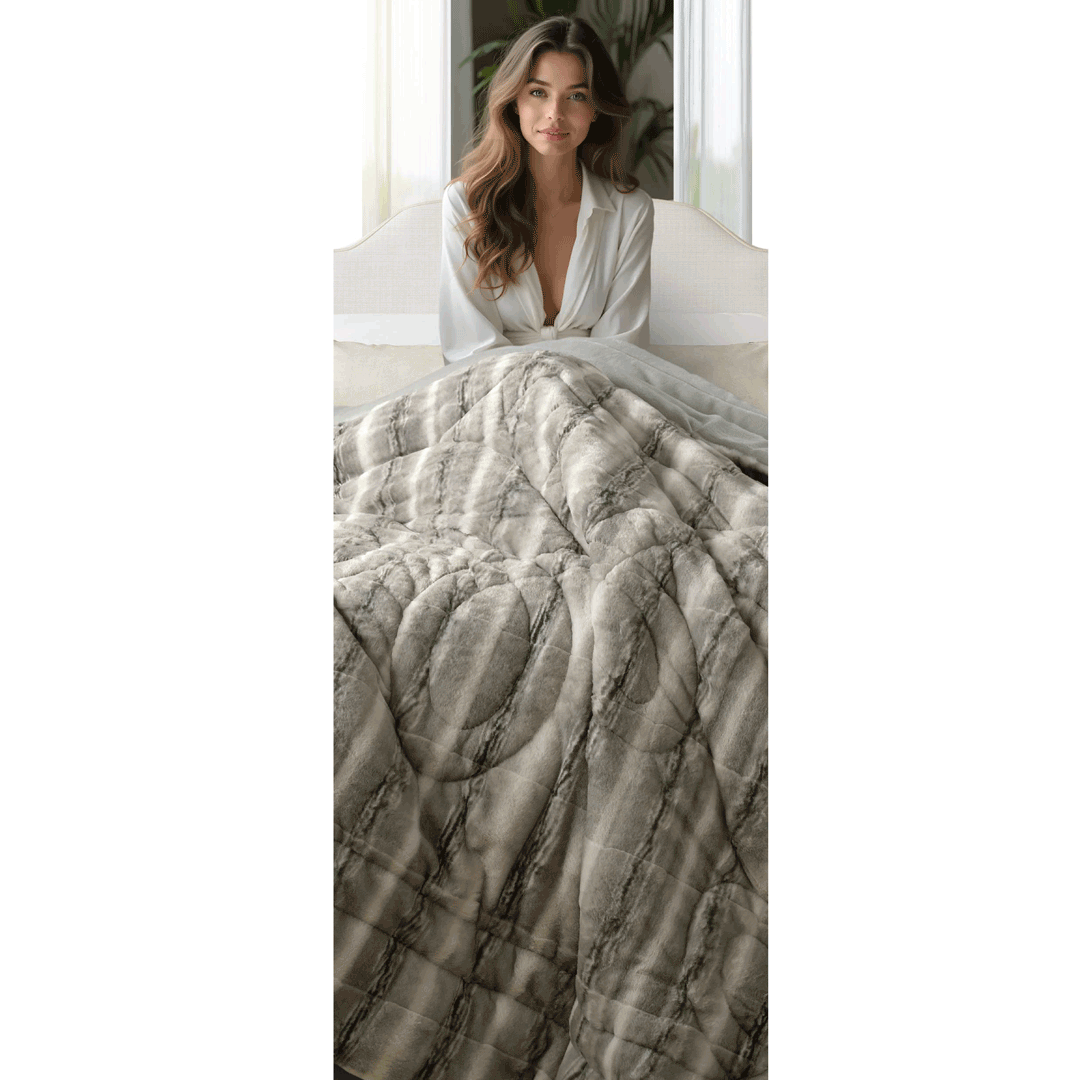 DulceVida Luxe Faux Fur (Quilt/Rajai) Comforter for Single & Double Bed for Heavy Winter