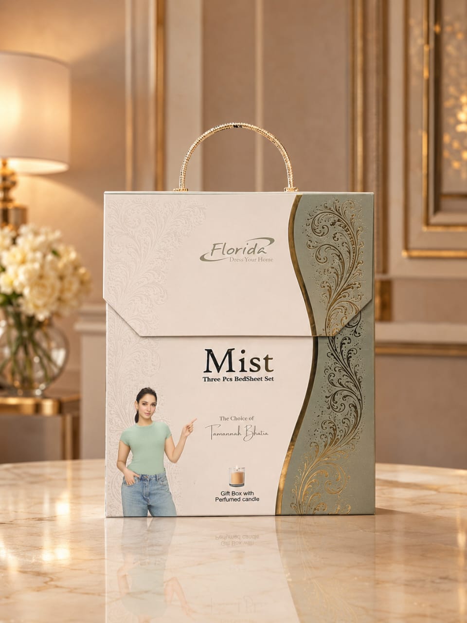 Mist Box by Florida - Double Bedsheet Set with Perfume Candle and Pillow Covers