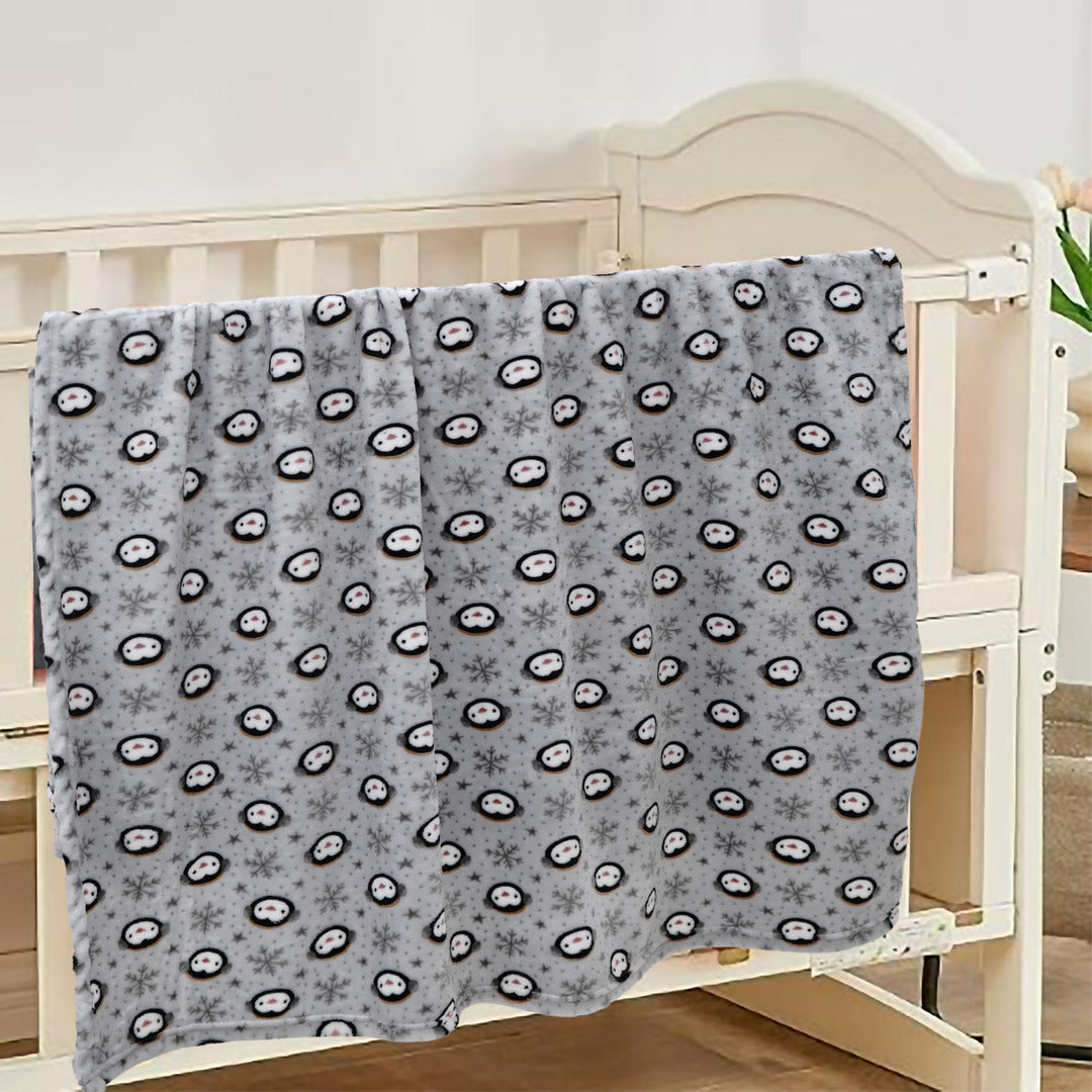 Florida All Season AC Baby Blanket Swaddler Wrapper Flannel Soft and Comfortable for 0-5 Years Baby Girls and Boys with Monkey Print - Grey