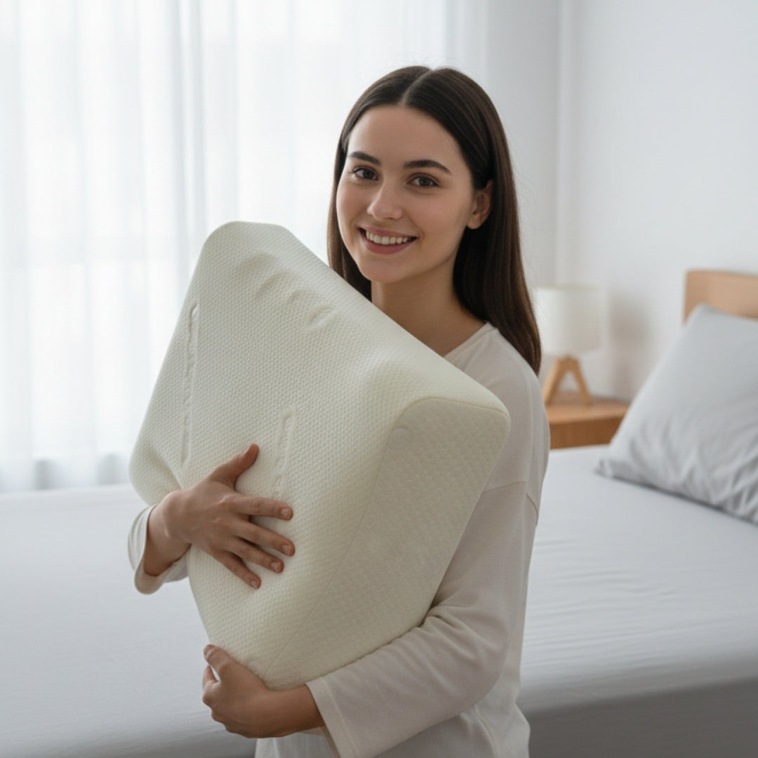 Florida Sleep Latex Contour Massage Pillow for Orthopedic Neck Relaxation Support