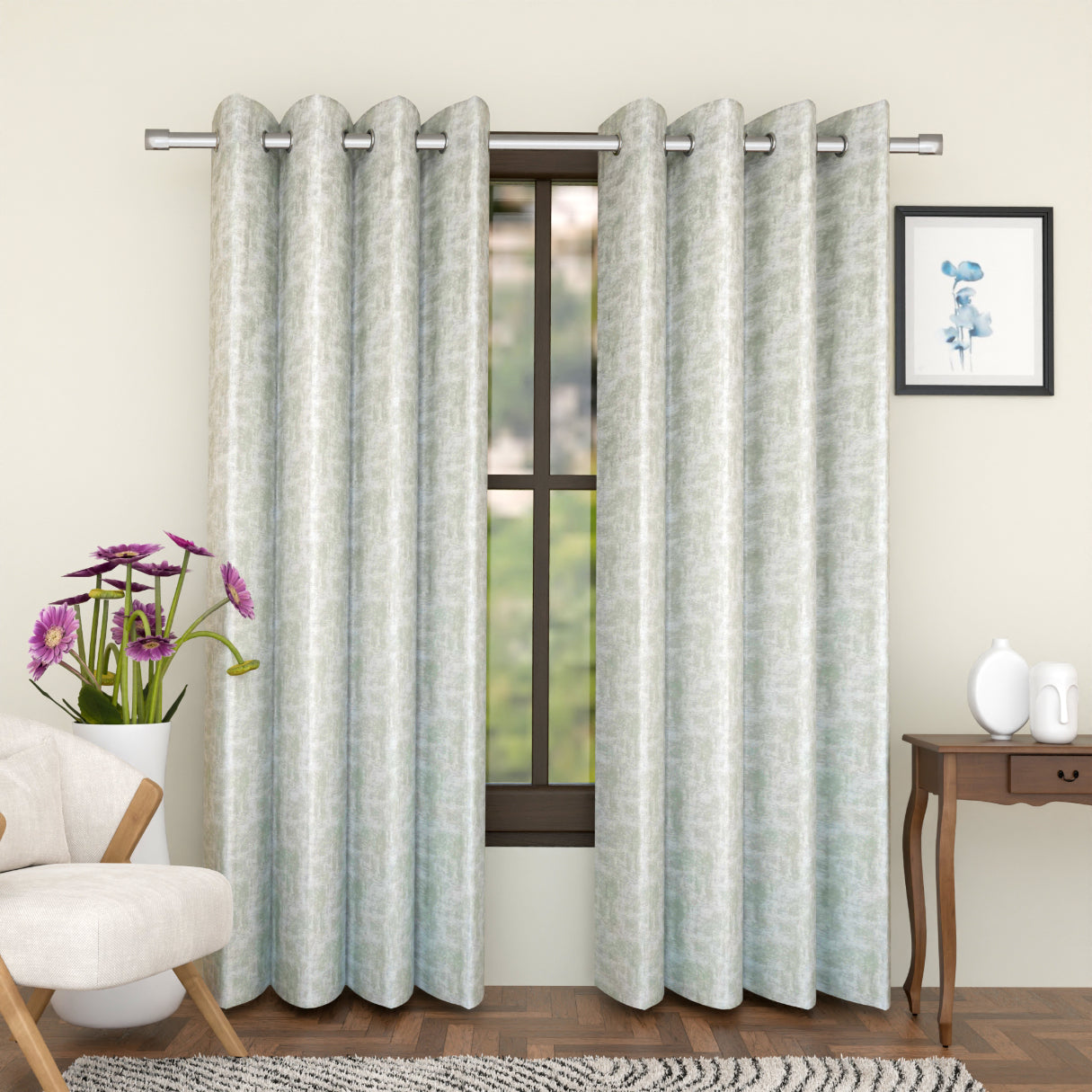 Pearl Curtain by Florida - Curtains For Living Room Bedroom Balcony Made of 100% Polyester and Embroidery