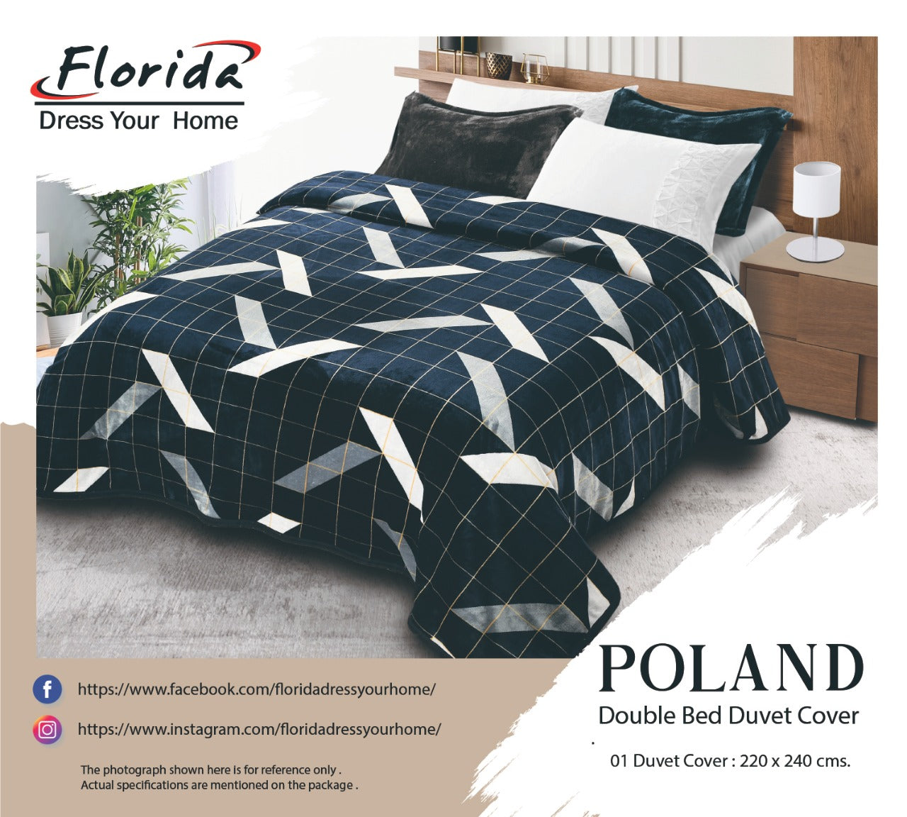 Florida's Poland Double Bed Warm Duvet Cover with Zipper for Quilt (Rajai) Comforter & Blanket