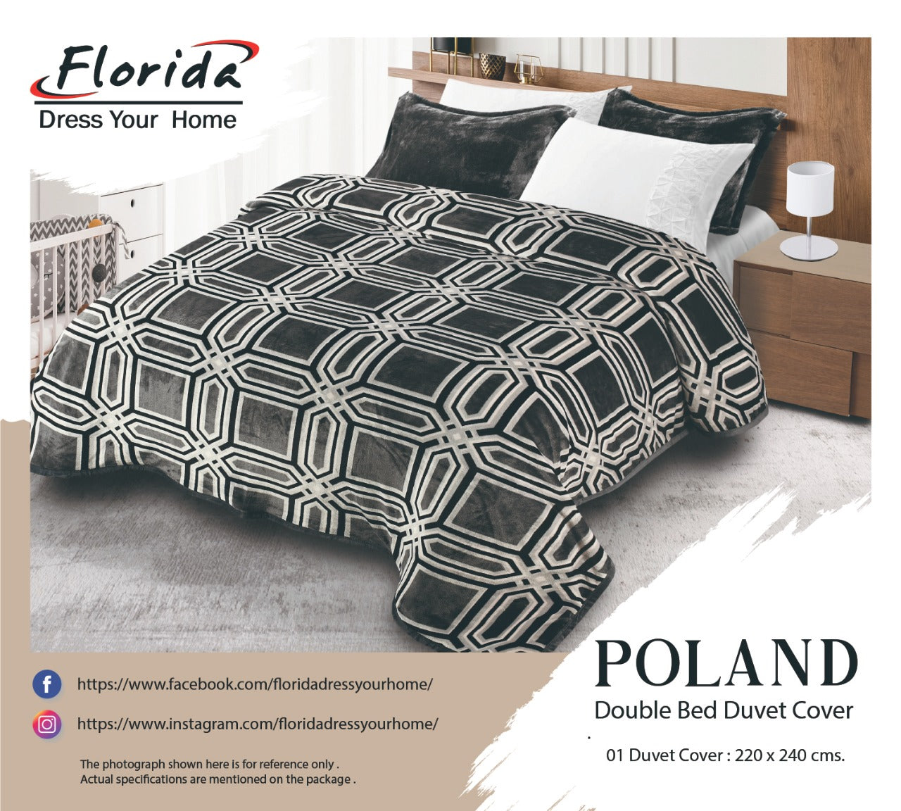 Florida's Poland Double Bed Warm Duvet Cover with Zipper for Quilt (Rajai) Comforter & Blanket